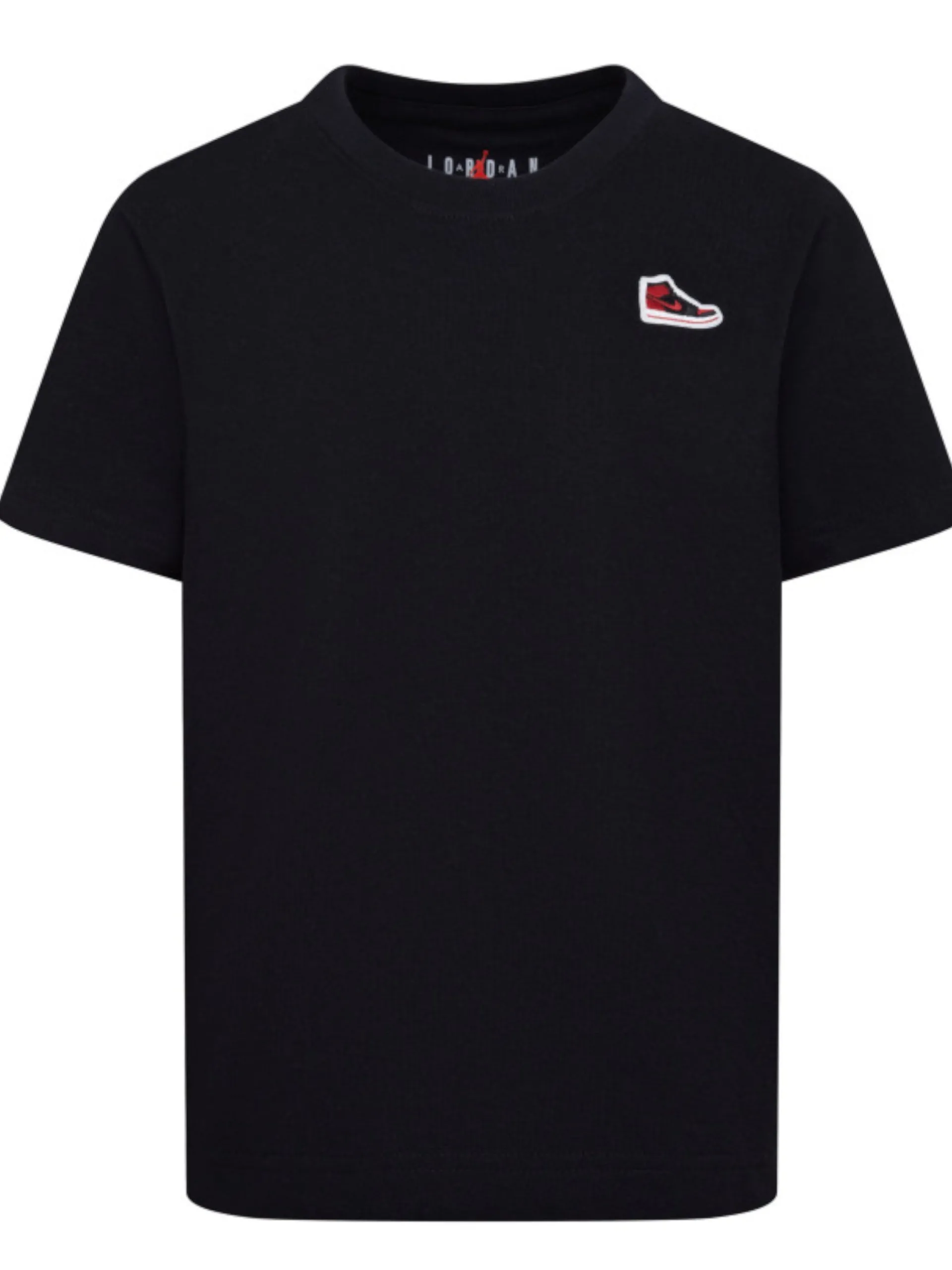 NIKE JORDAN T-Shirt*T-shirt Jordan nera da bambino patch con scarpa 95C899