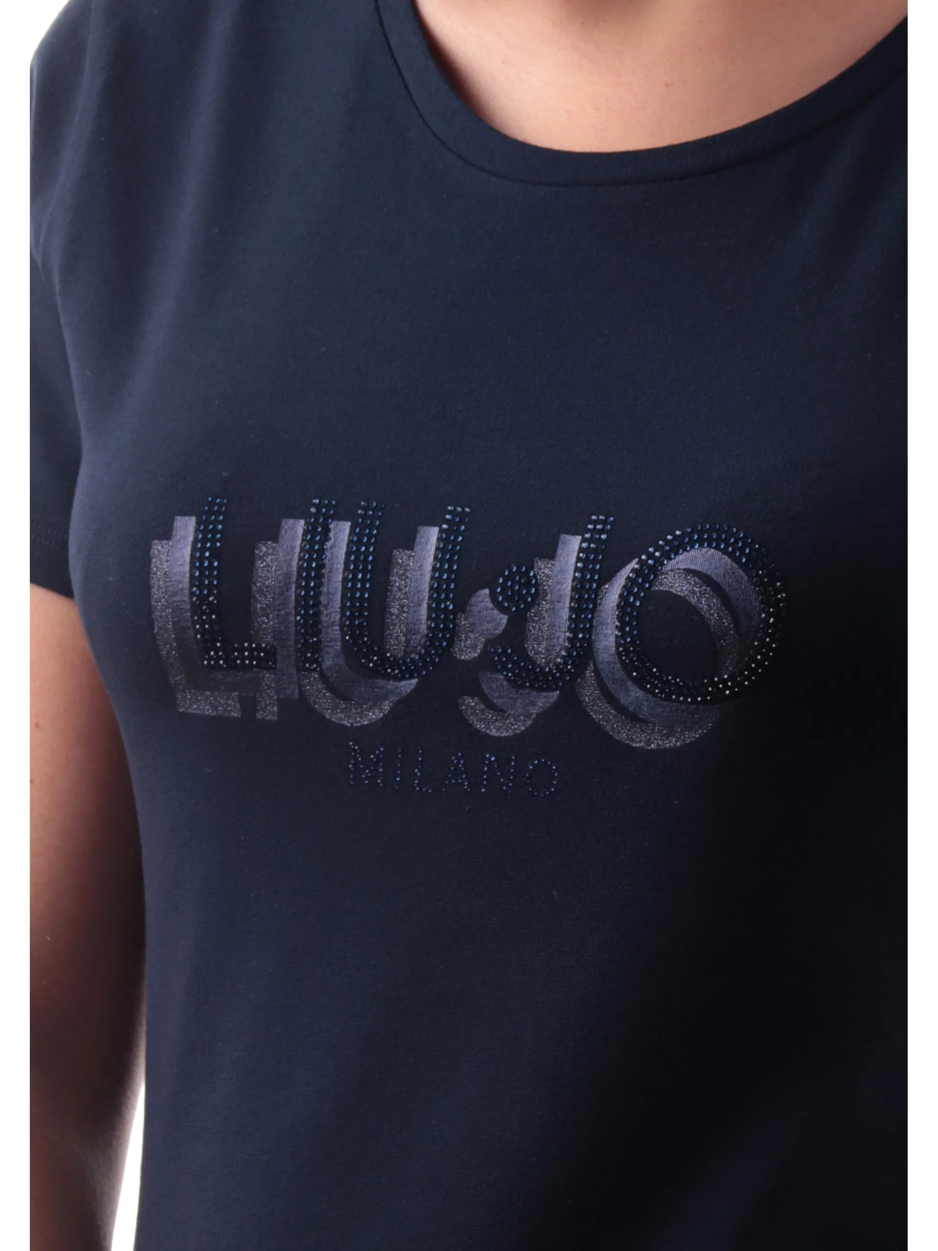 LIU JO SPORT T-Shirt*T-Shirt Liu Jo blu da donna logo Strass TA5214JS003-M950