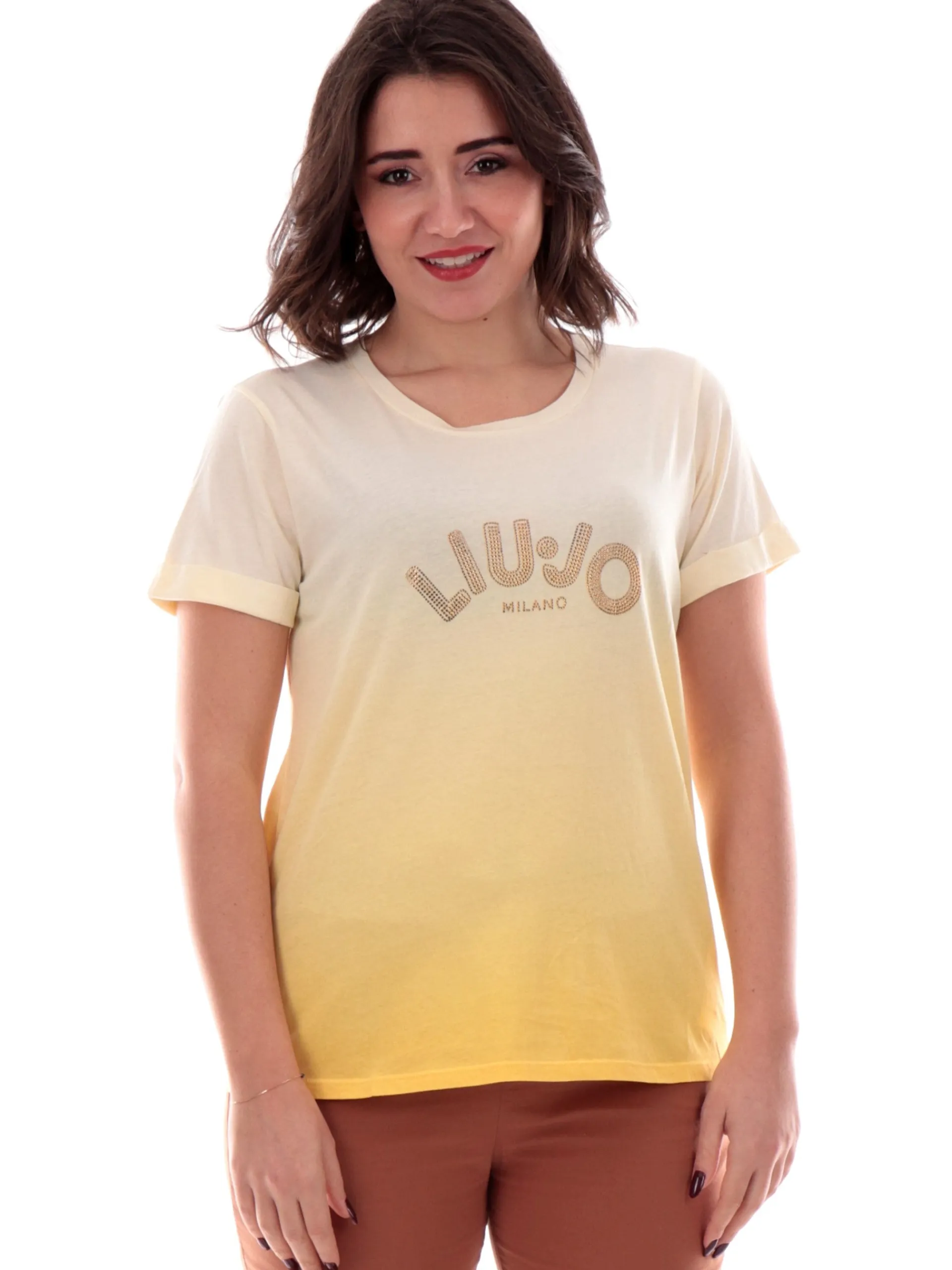 LIU JO SPORT T-Shirt*T-shirt Liu Jo gialla da donna con strass TA5267JS923