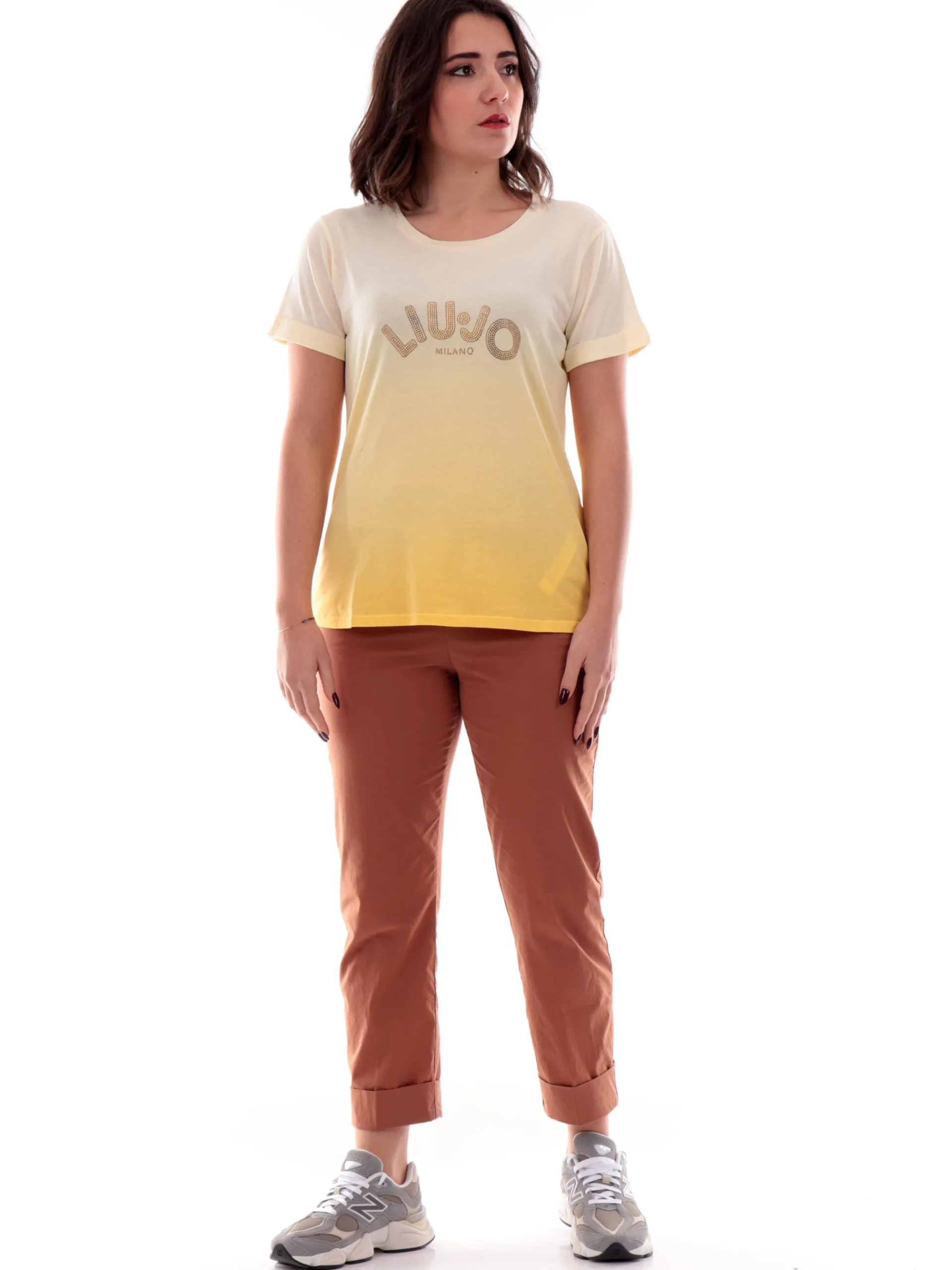LIU JO SPORT T-Shirt*T-shirt Liu Jo gialla da donna con strass TA5267JS923