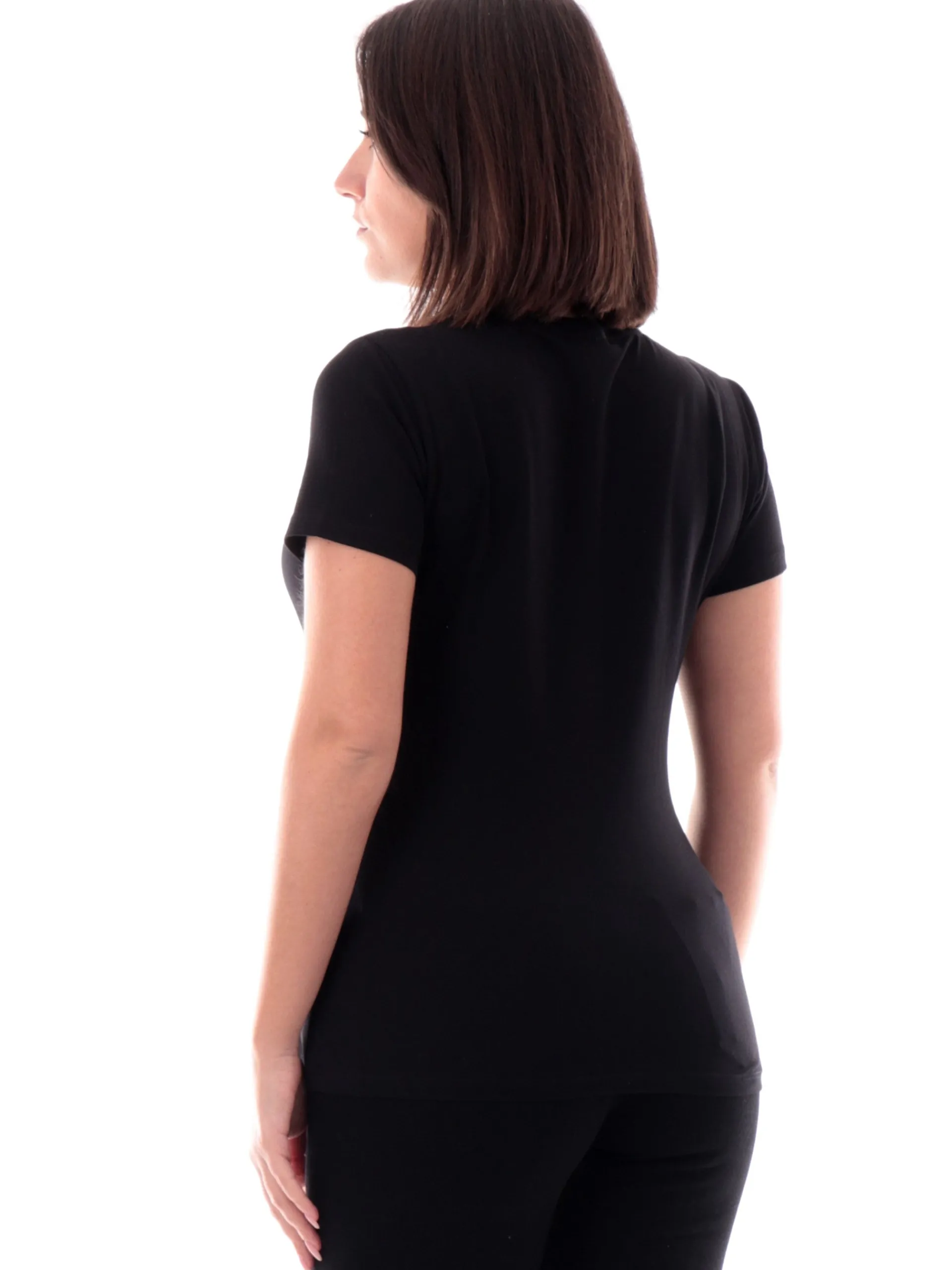 LIU JO SPORT T-Shirt*T-Shirt Liu Jo Nera da donna logo strass TA5214JS003