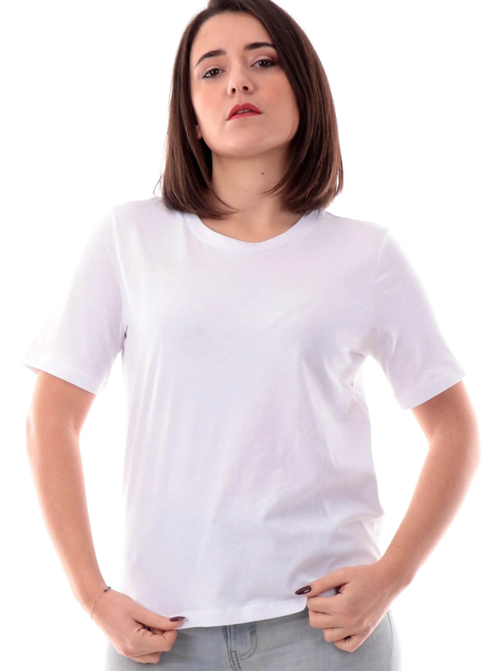 ONLY T-Shirt*T-shirt bianca da donna girocollo tinta unita 15270390