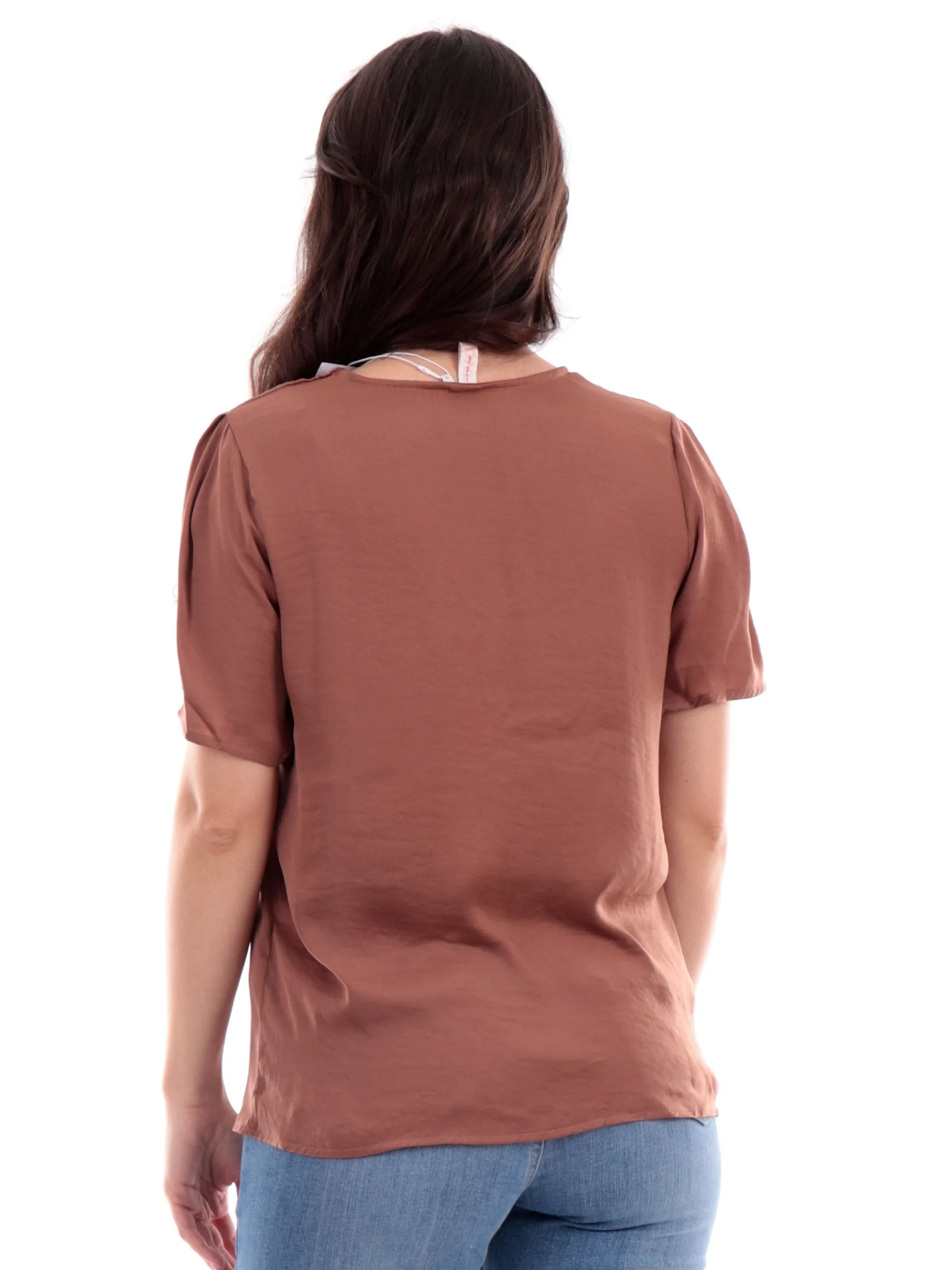 ONLY Maglie*T-Shirt marrone da donna V-Neck Top Wvn 15288127