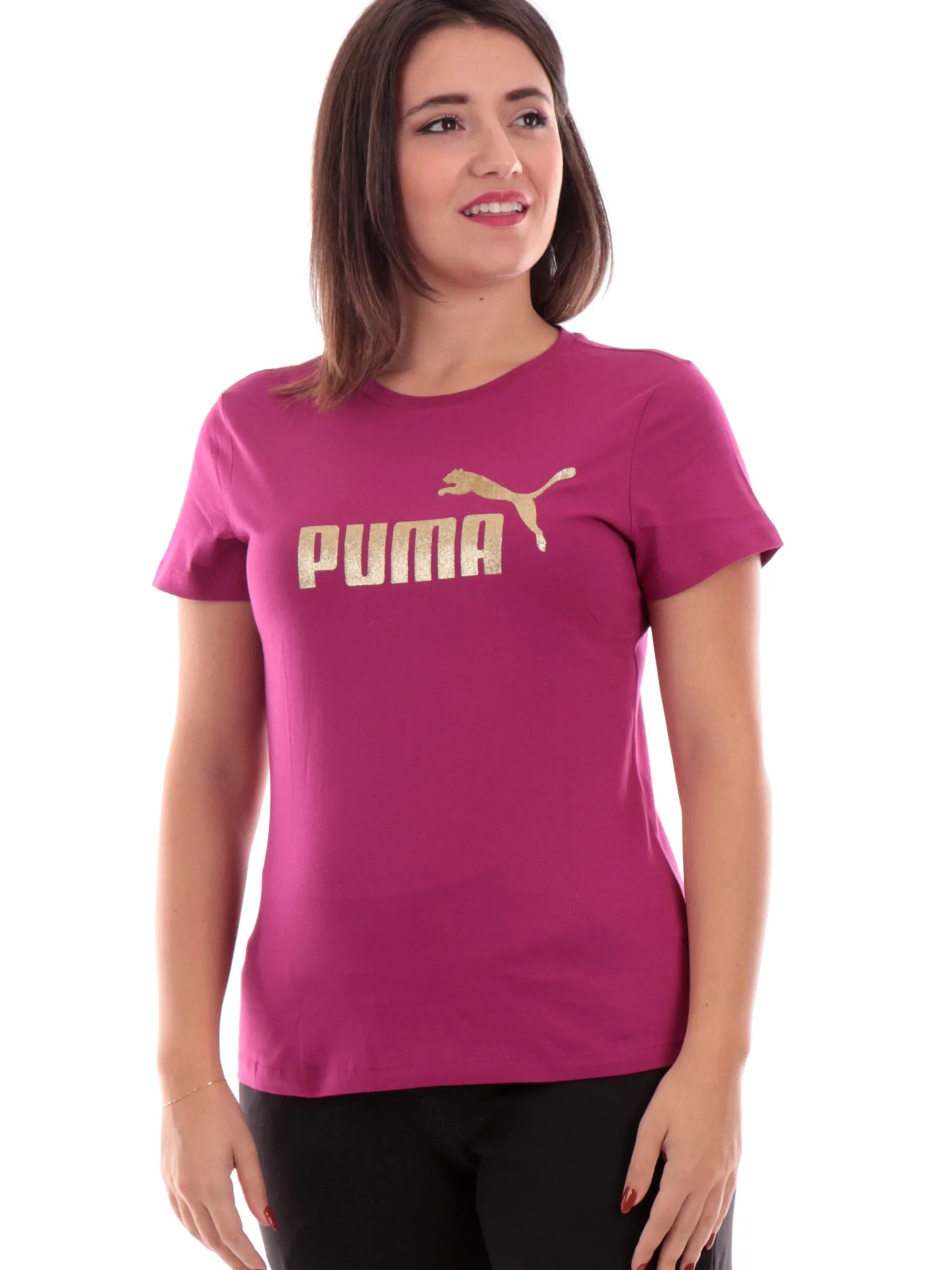 PUMA T-Shirt*T-shirt fucsia da donna con maxi stampa glitter 682100