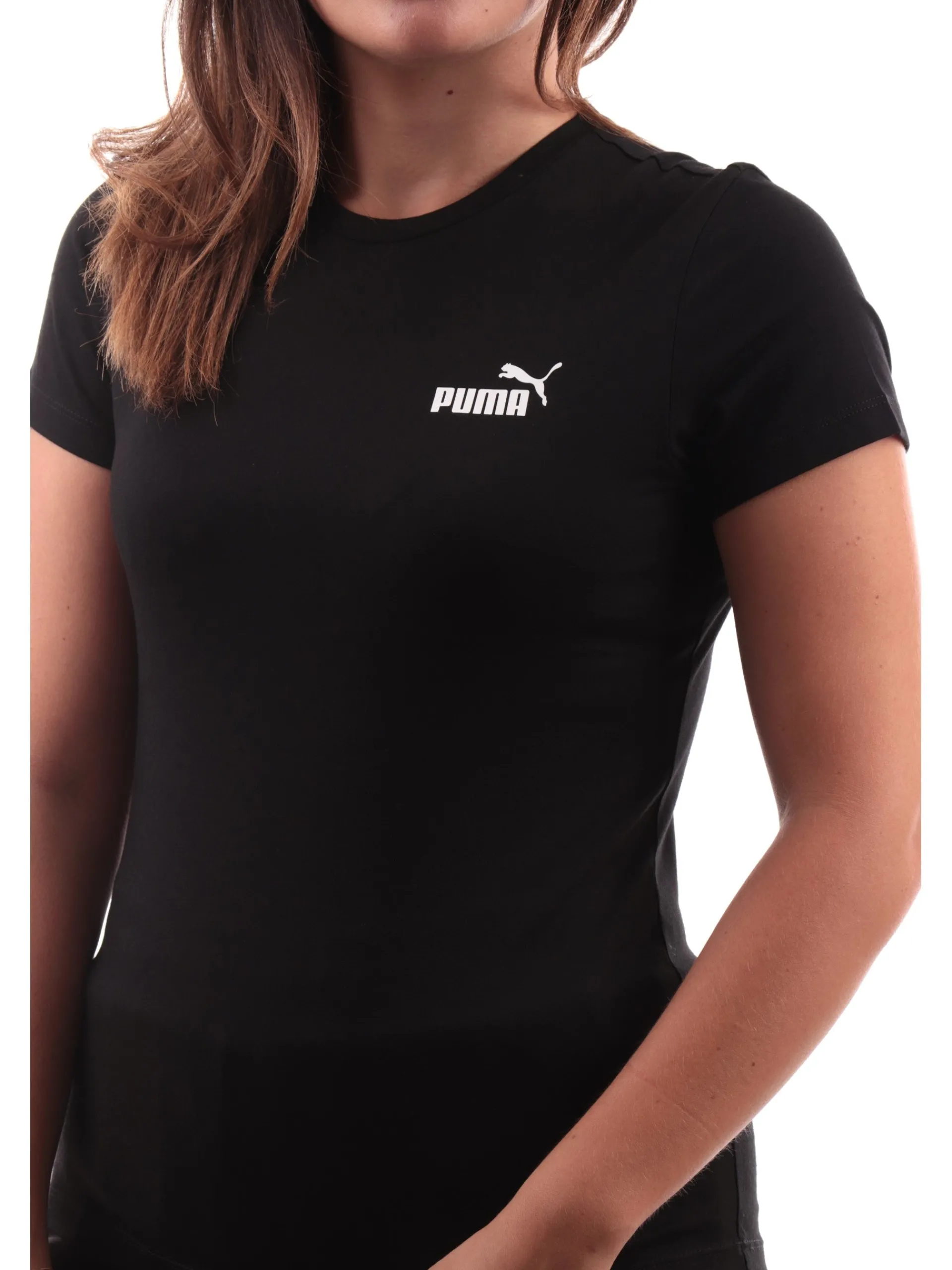 PUMA T-Shirt*T-shirt nera da donna con logo bianco 58677