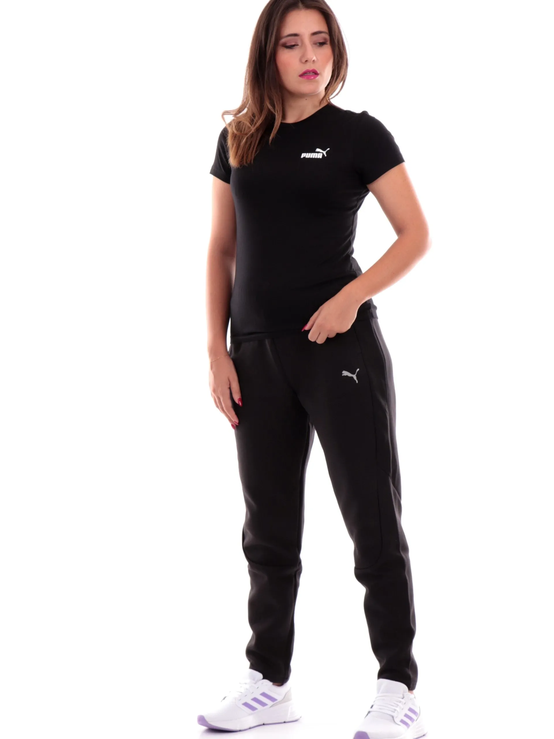 PUMA T-Shirt*T-shirt nera da donna con logo bianco 58677