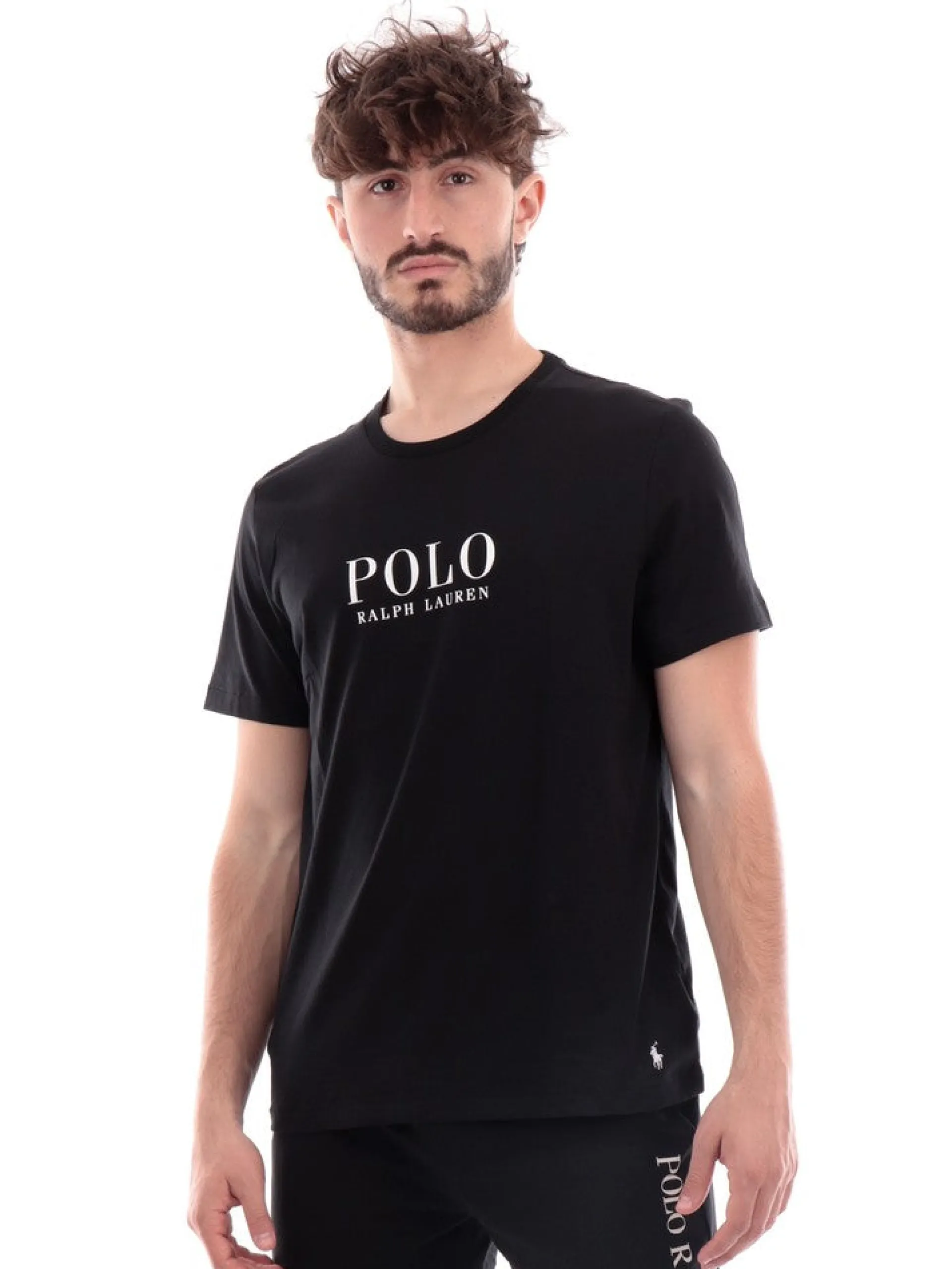 RALPH LAUREN T-Shirt*T-shirt nera da uomo con grafica 714899613