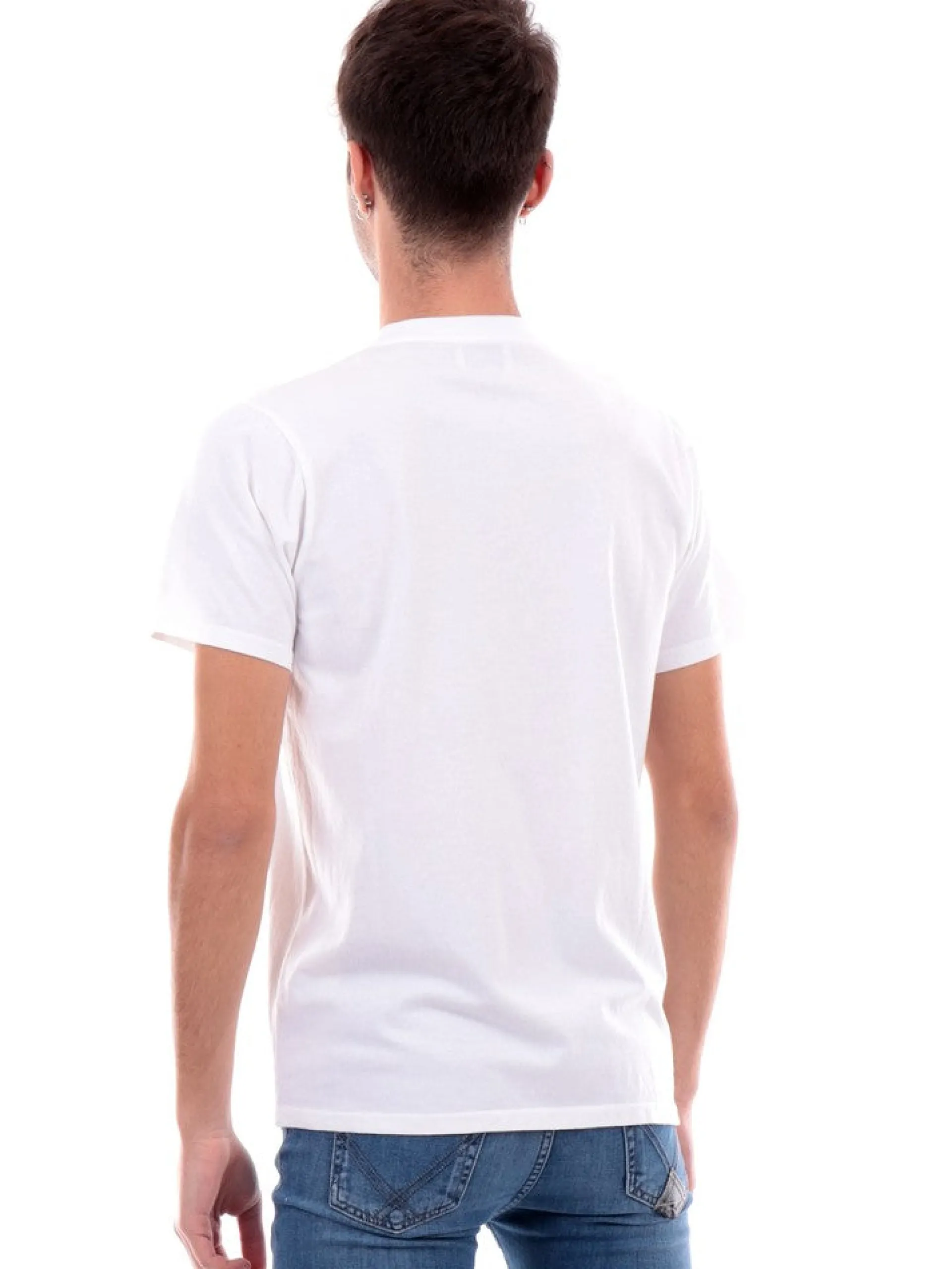 ROYROGERS T-Shirt*T-shirt Roy Rogers bianca da uomo con taschino RU90048CA16011C