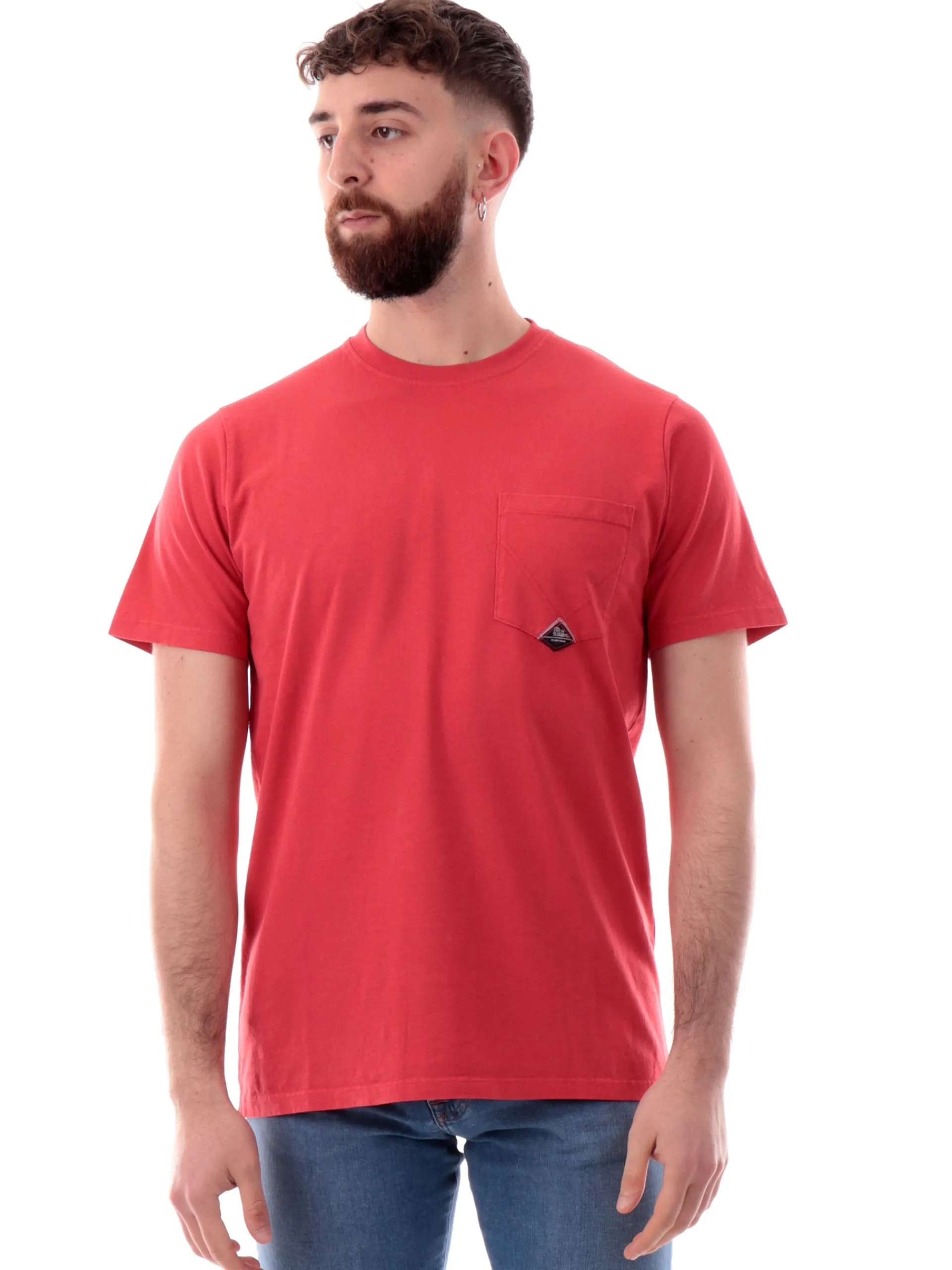 ROYROGERS T-Shirt*T-shirt Roy Rogers rossa da uomo con taschino RU90048CA160111