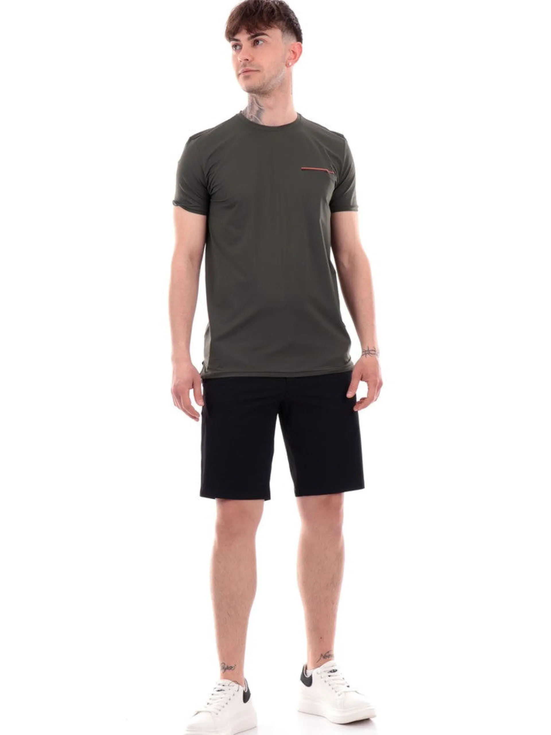 RRD T-Shirt*T-shirt verde da uomo con taschino Oxford Pocket 24213