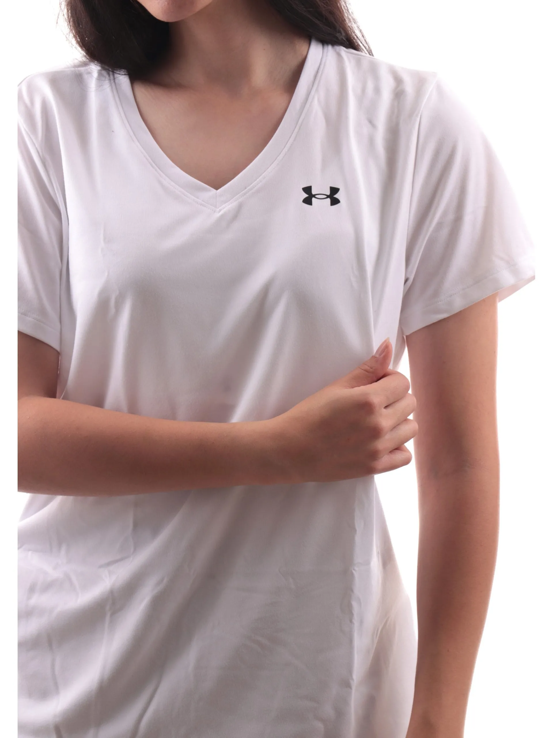UNDER ARMOUR T-Shirt*T-shirt scollo a V bianca da donna tessuto tecnico 13842290