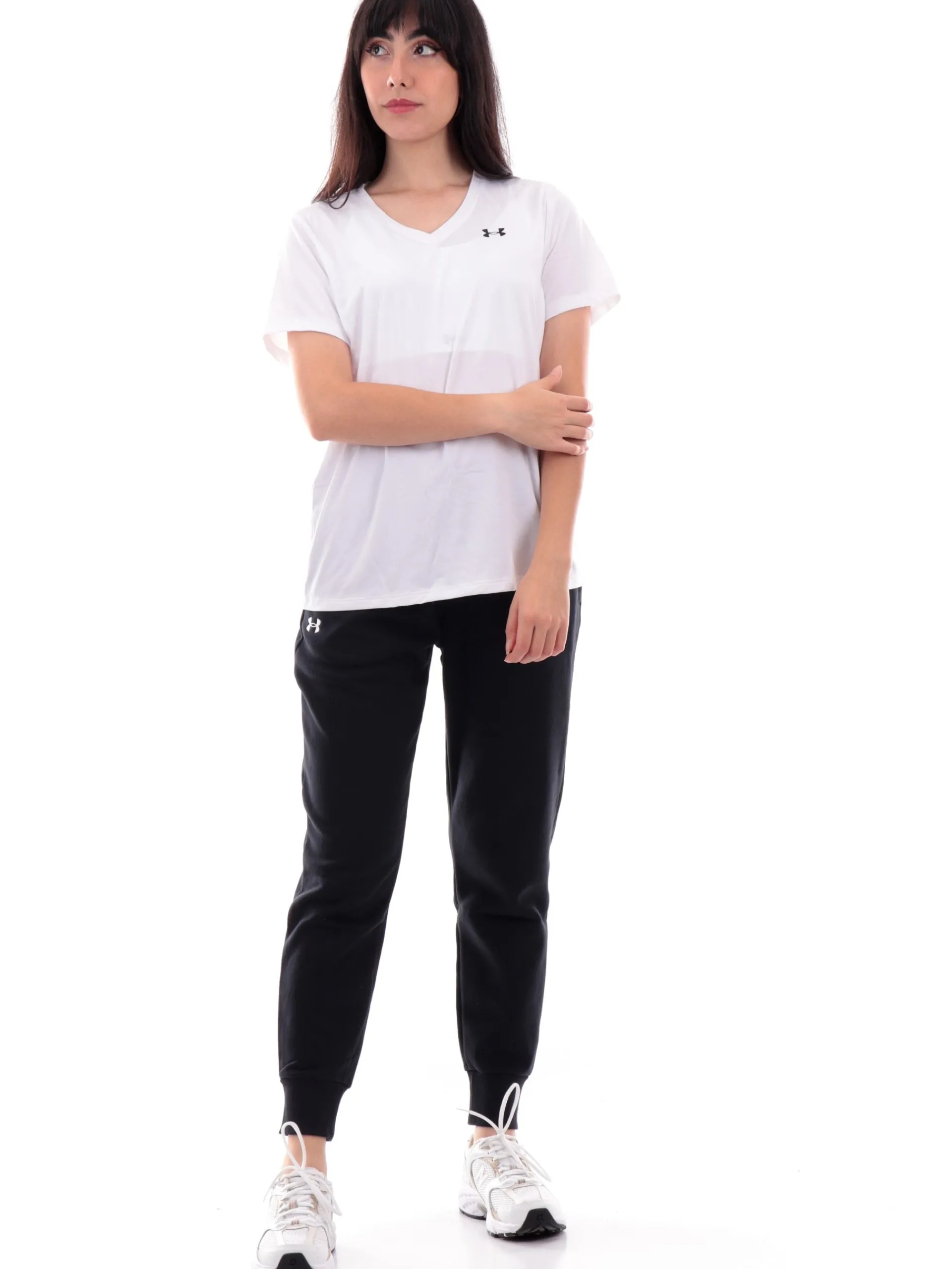 UNDER ARMOUR T-Shirt*T-shirt scollo a V bianca da donna tessuto tecnico 13842290