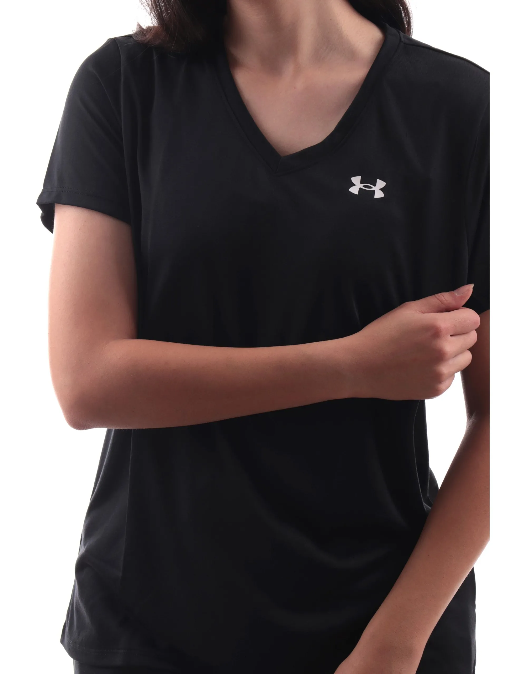UNDER ARMOUR T-Shirt*T-shirt scollo a V nera da donna tessuto tecnico 13842290