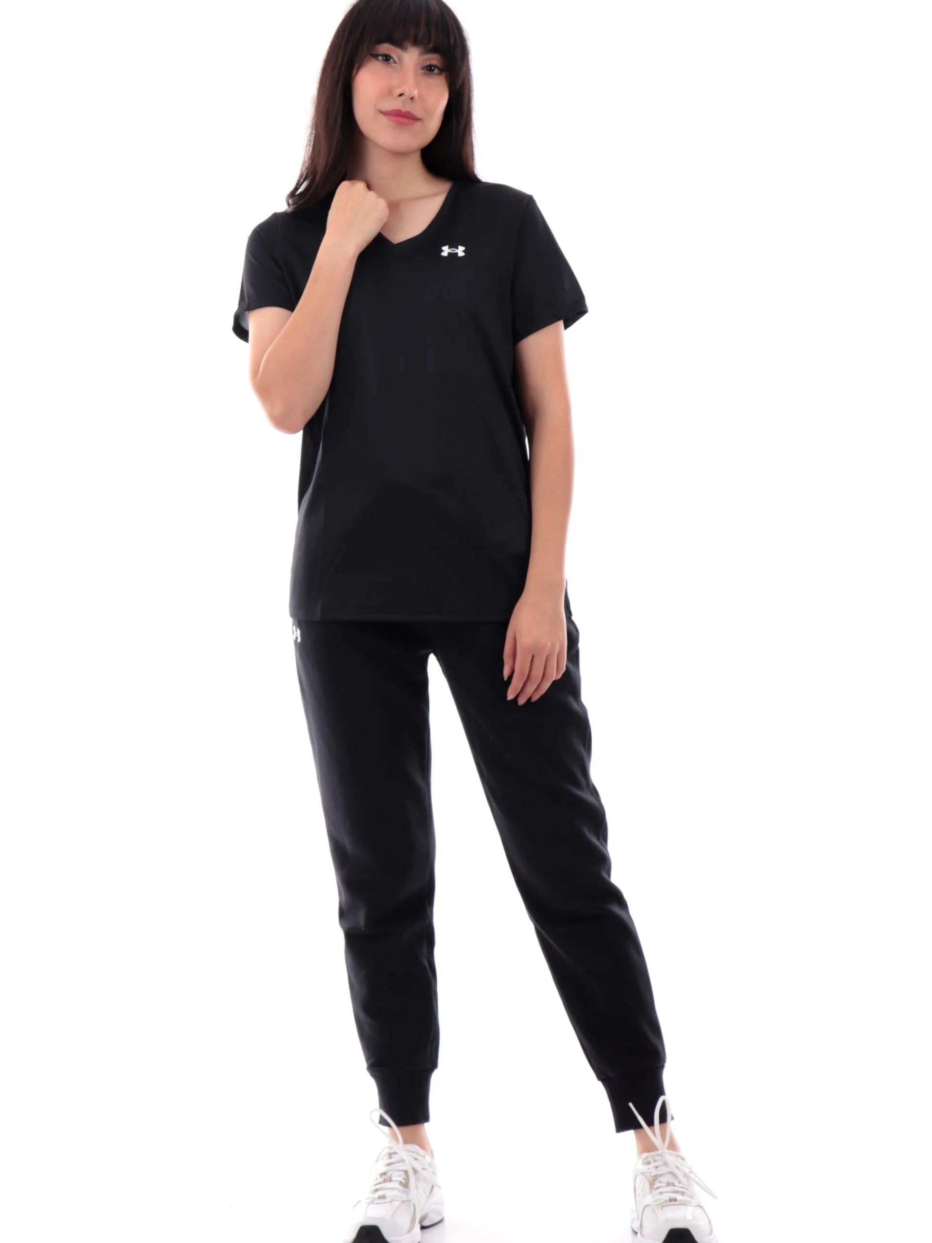 UNDER ARMOUR T-Shirt*T-shirt scollo a V nera da donna tessuto tecnico 13842290