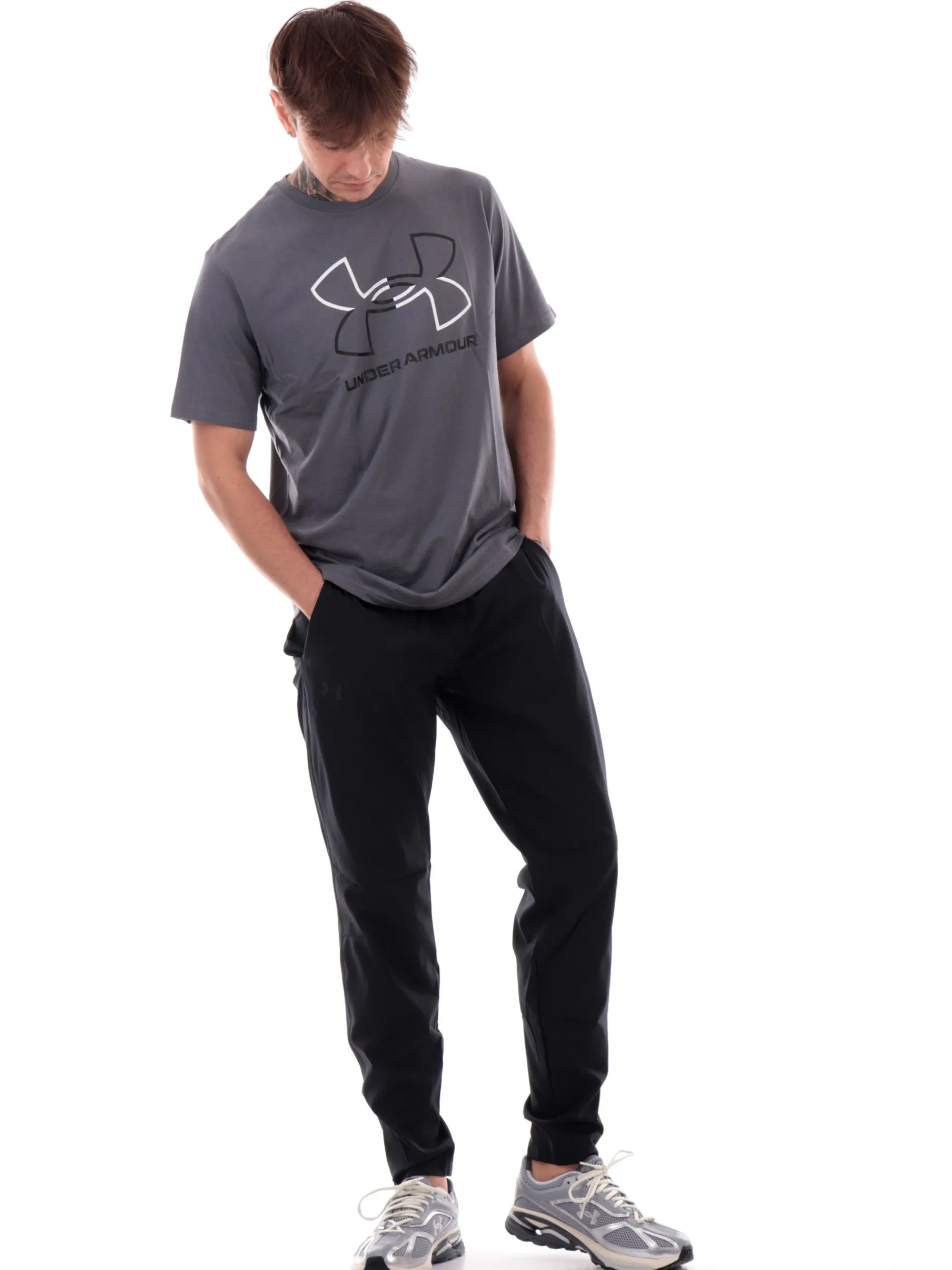 UNDER ARMOUR T-Shirt*T-Shirt GL Foundation grigia da uomo logo grande 13829150