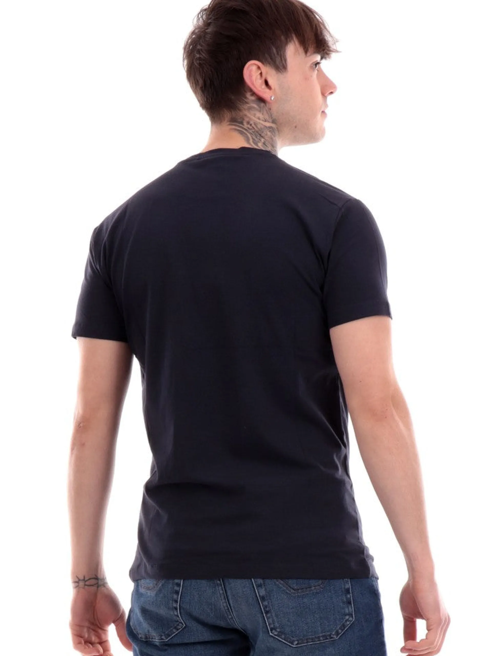 YES ZEE T-Shirt*T-Shirt blu da uomo con patch gommato T778TA000