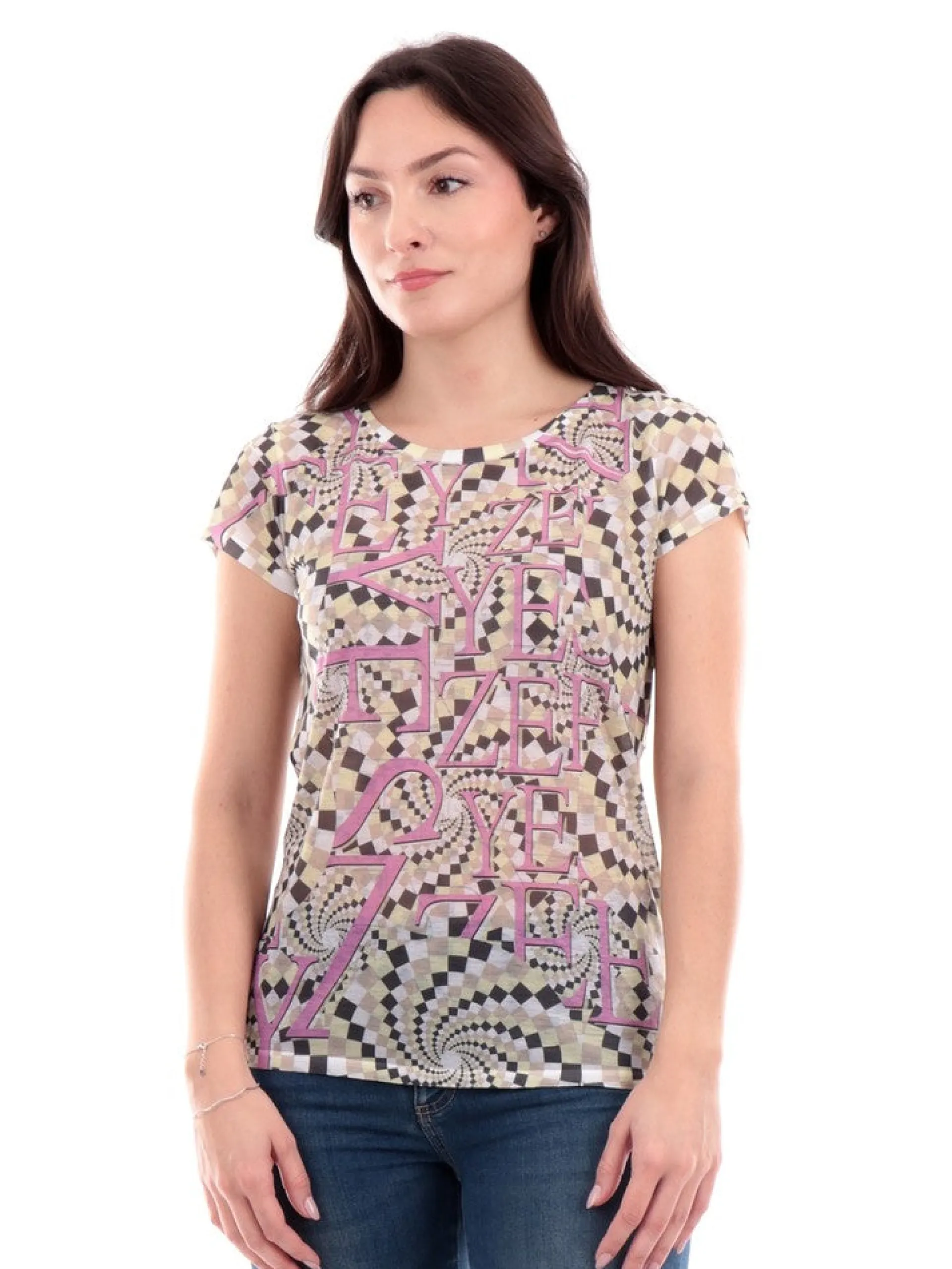 YES ZEE T-Shirt*T-Shirt gialla da donna Tshirt Stampa Sublimatica T236Y101