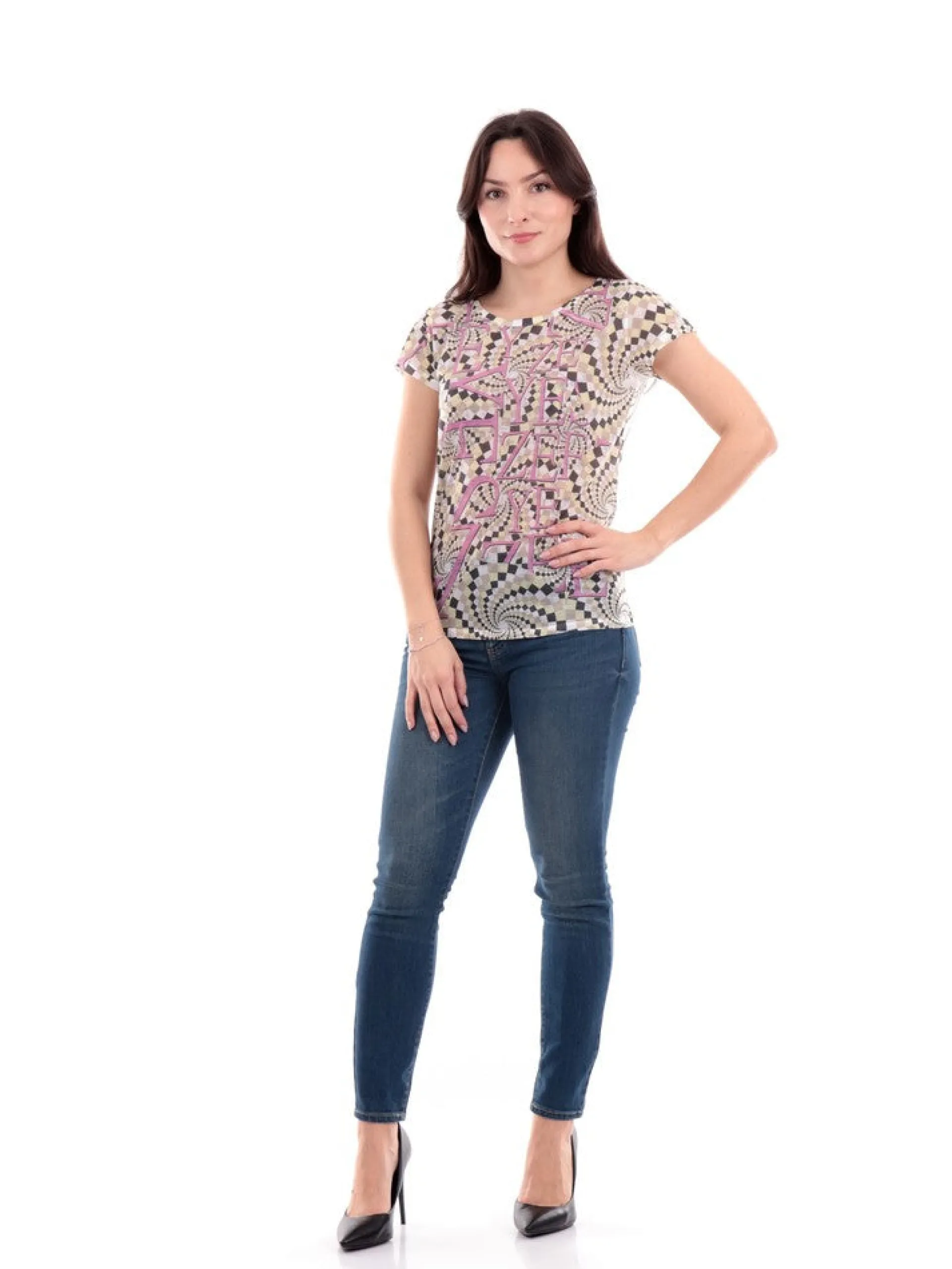 YES ZEE T-Shirt*T-Shirt gialla da donna Tshirt Stampa Sublimatica T236Y101