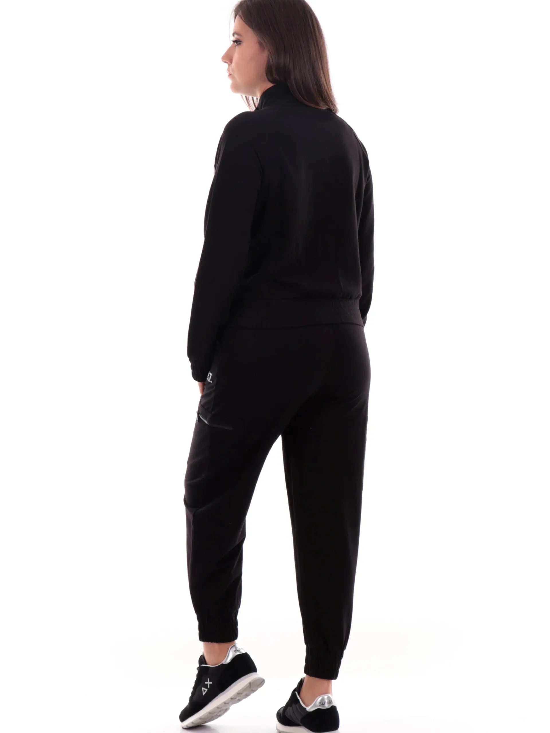 EMPORIO ARMANI 7 Tute*Tuta Emporio Armani EA7 nera da donna crop 6DTV58TJVHZ