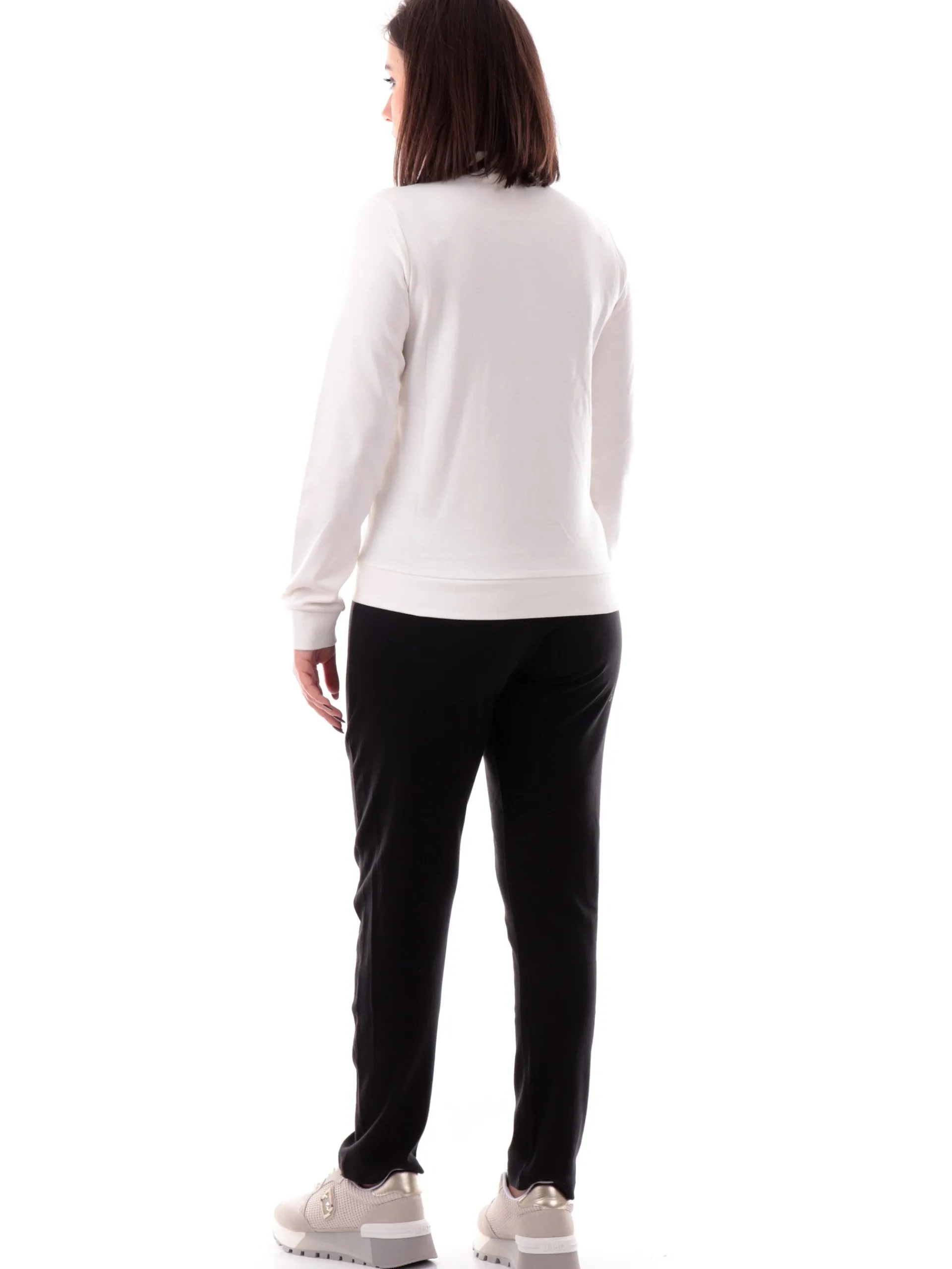 FREDDY Tute*Tuta bianca e nera da donna full zip logo con glitter S25WTRK2