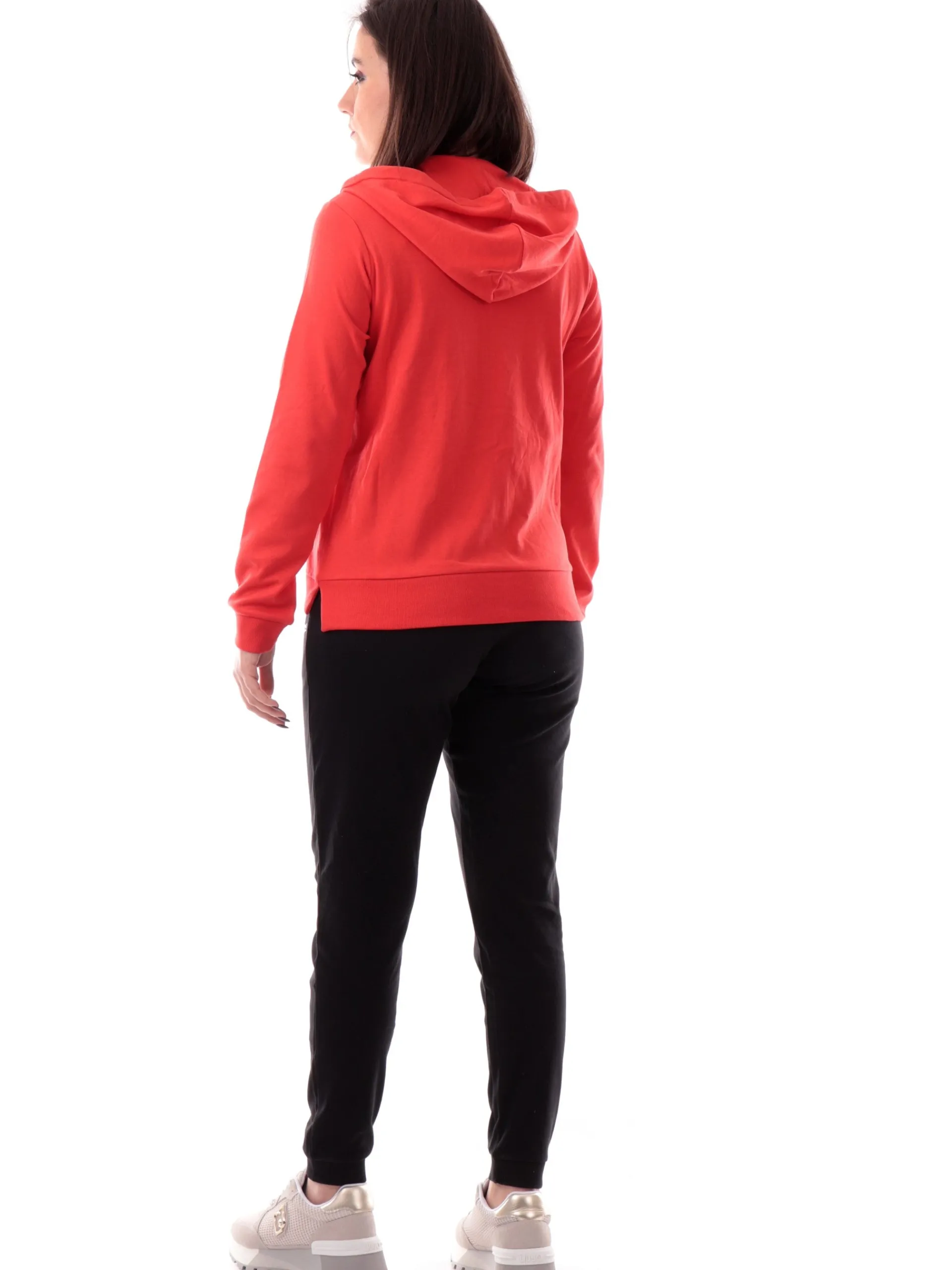 FREDDY Tute*Tuta rossa e nera da donna con cappuccio logo manica S25WTRK4