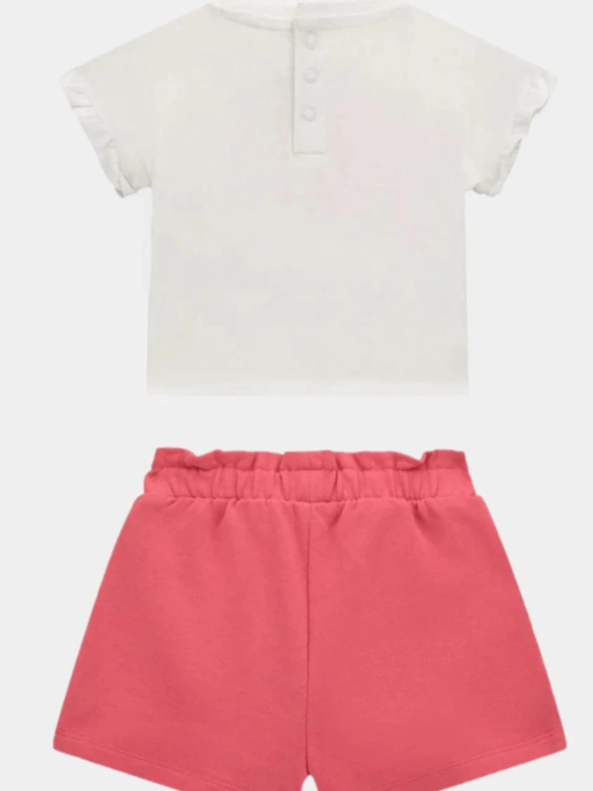 GUESS Completi*Tuta bianca e fucsia da neonata in cotone A5GG17K6YW4