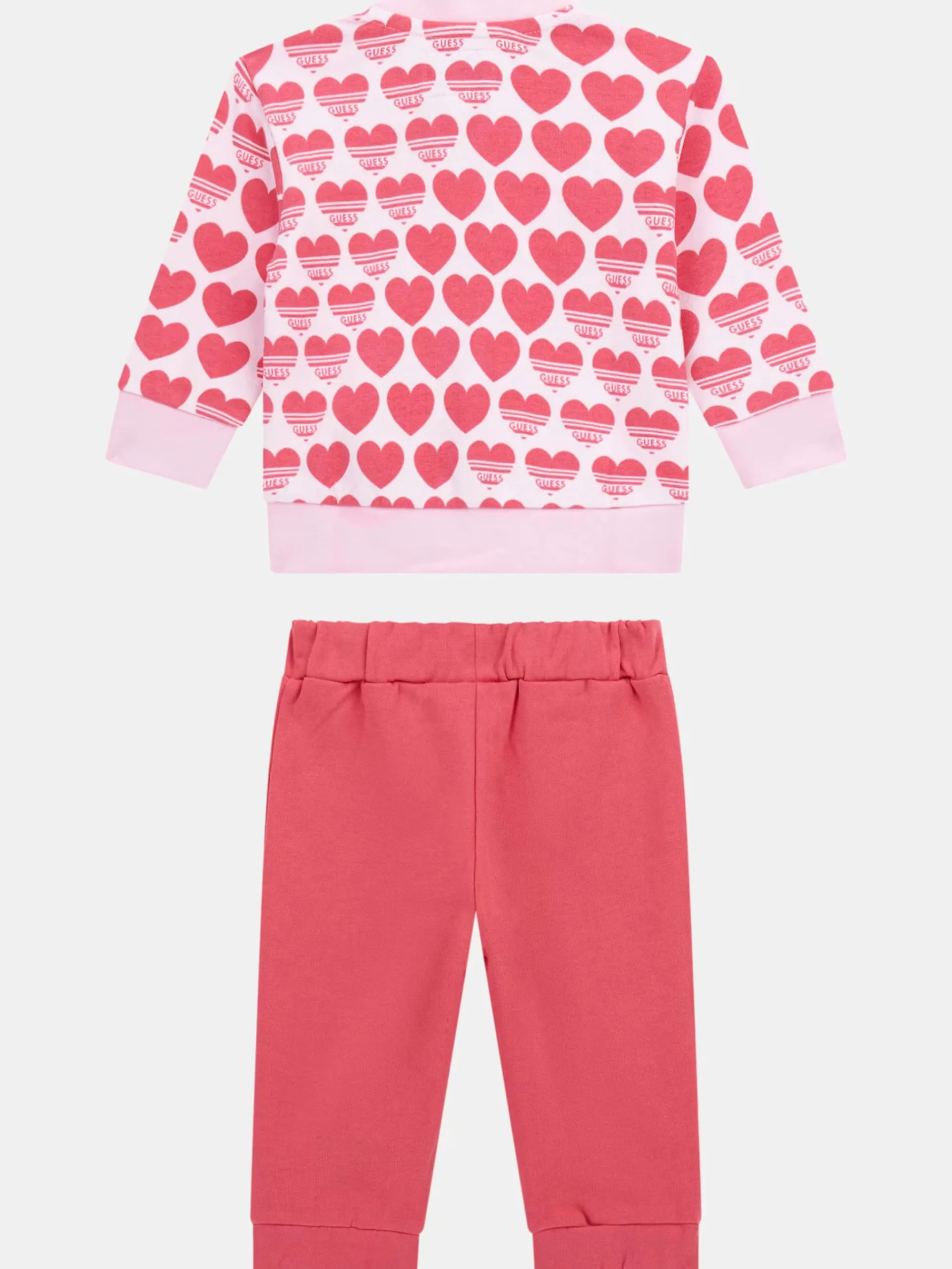 GUESS Completi*Tuta rosa da bambina cuori all over A5RG03KA6R4