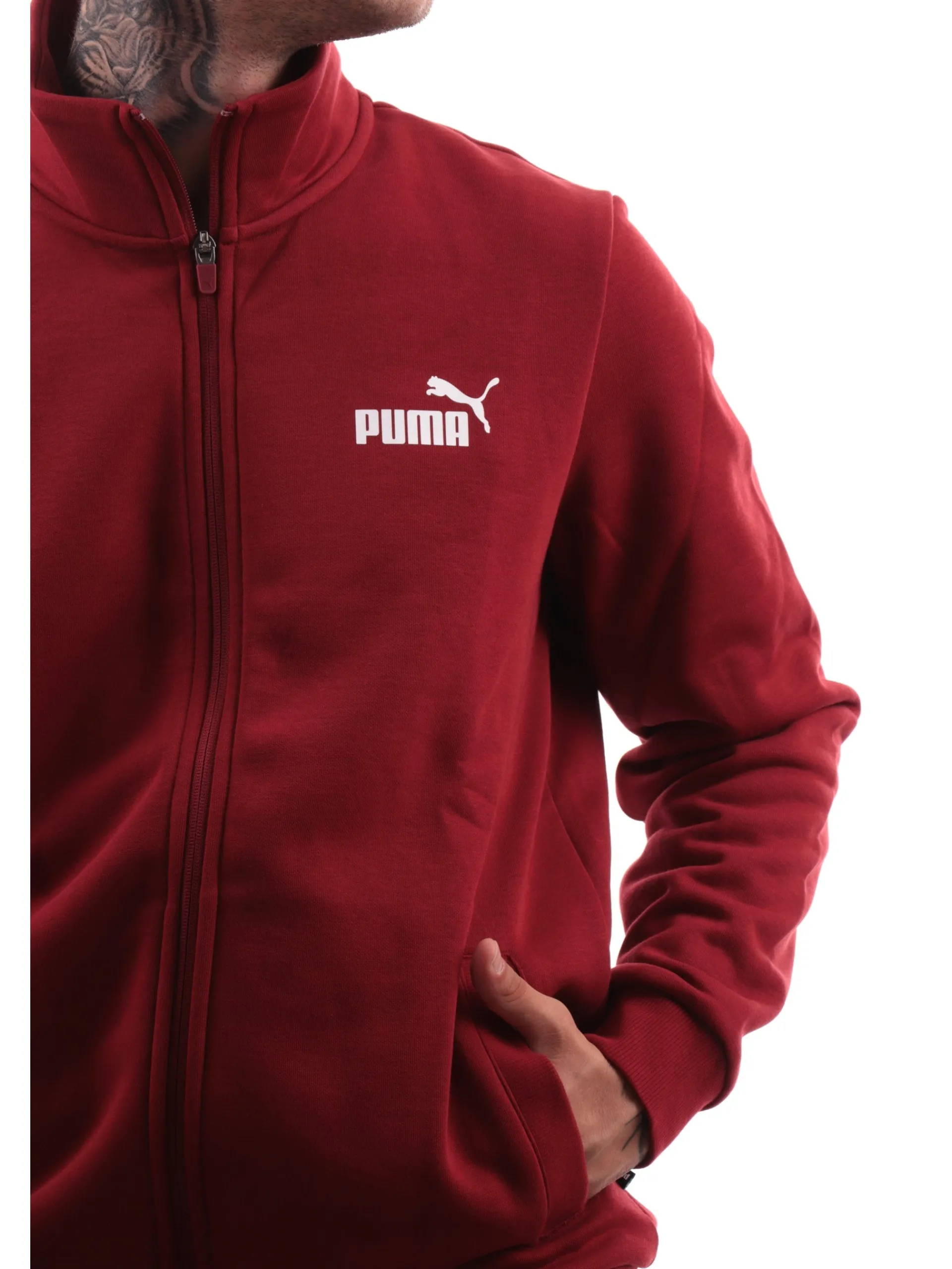 PUMA Tute*Tuta da uomo rossa e nera full zip 585841