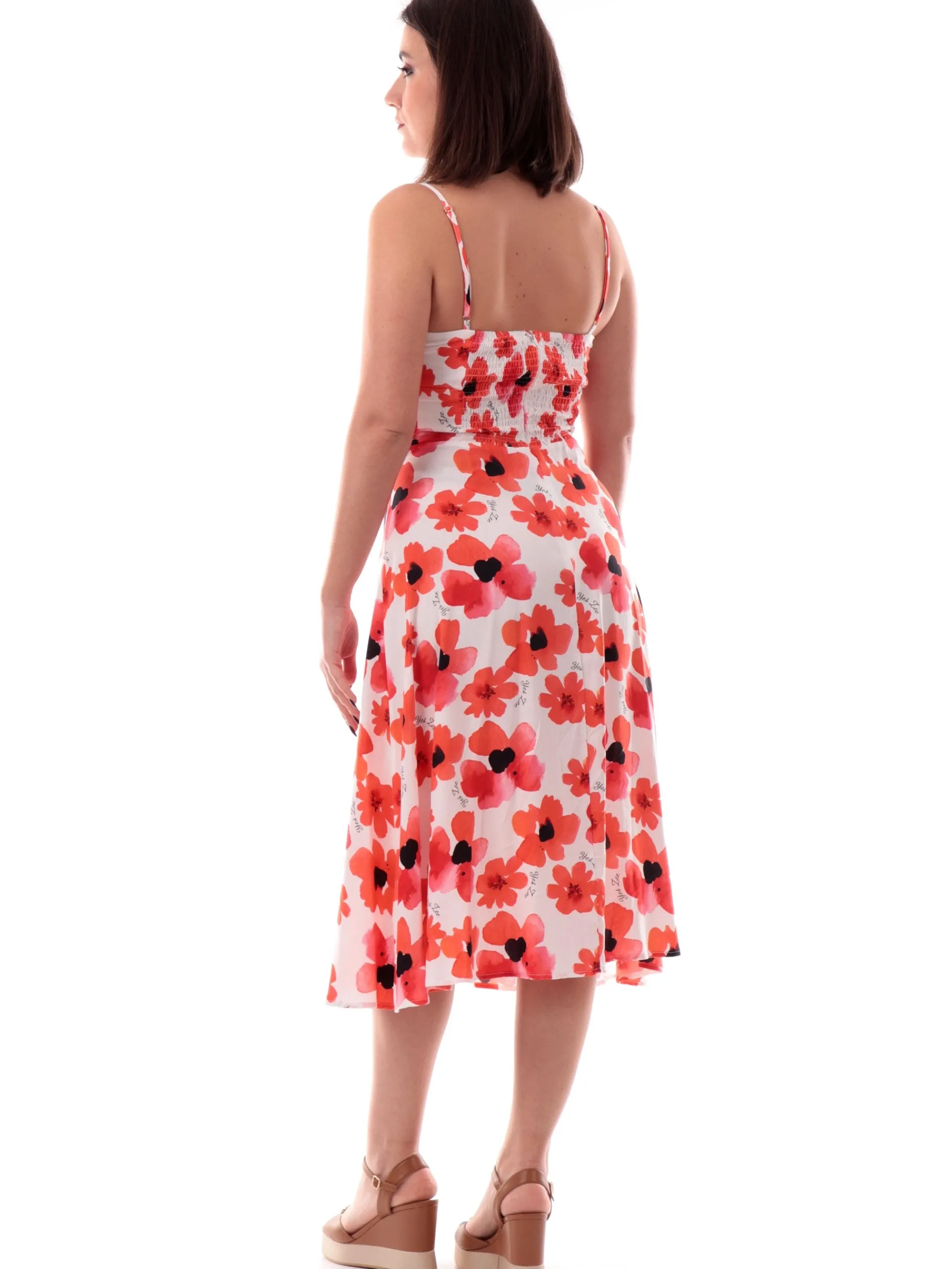 YES ZEE Vestiti*Vestito a fiori bianco da donna svasato A419CI00