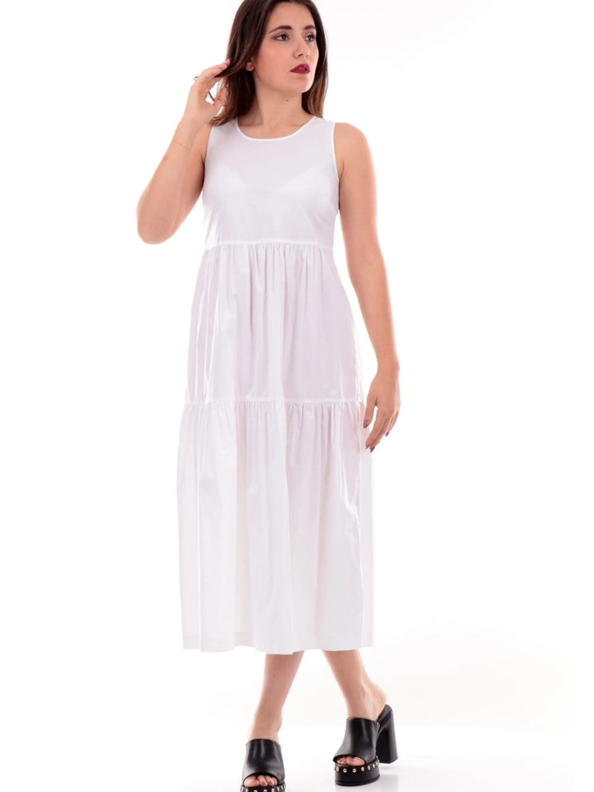 ANIS Vestiti*Vestito bianco da donna con balze 2431101