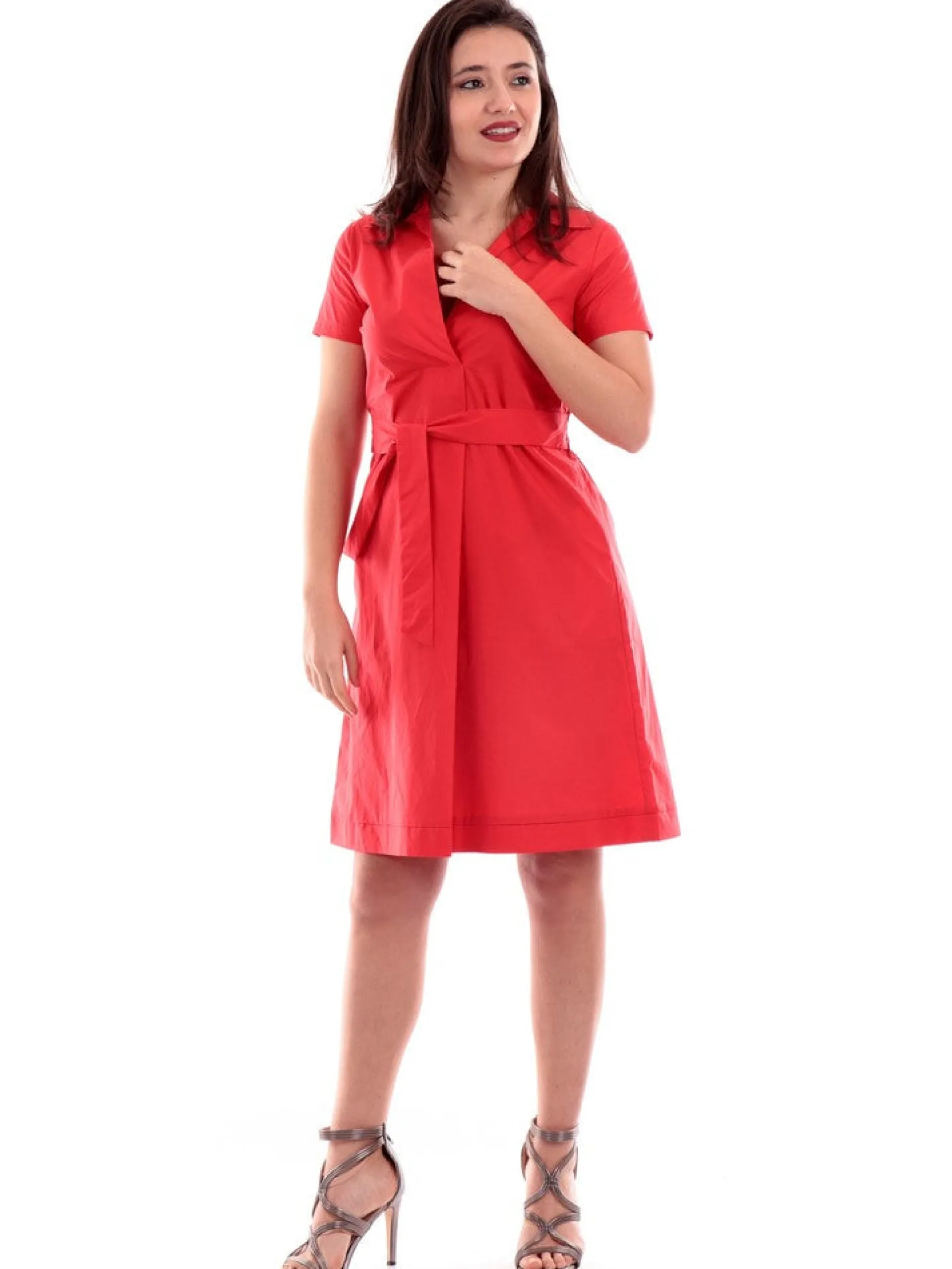 ANIS Vestiti*Vestito rosso da Donna con cintura a fiocco 2331125