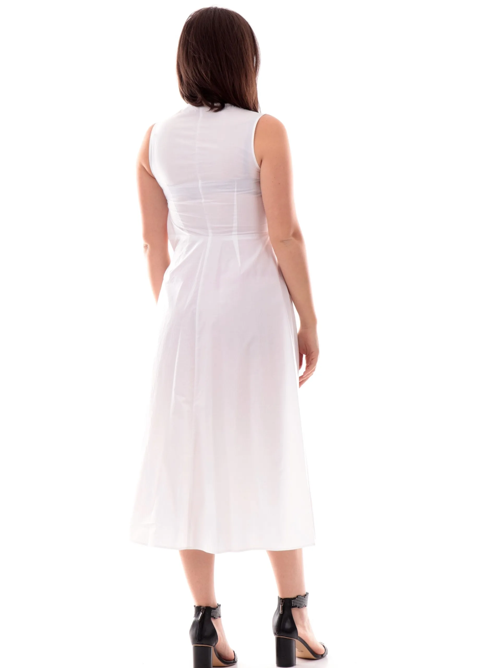 ANIS Vestiti*Vestito White bianco da donna Scollo a V svasato 251C1282 001