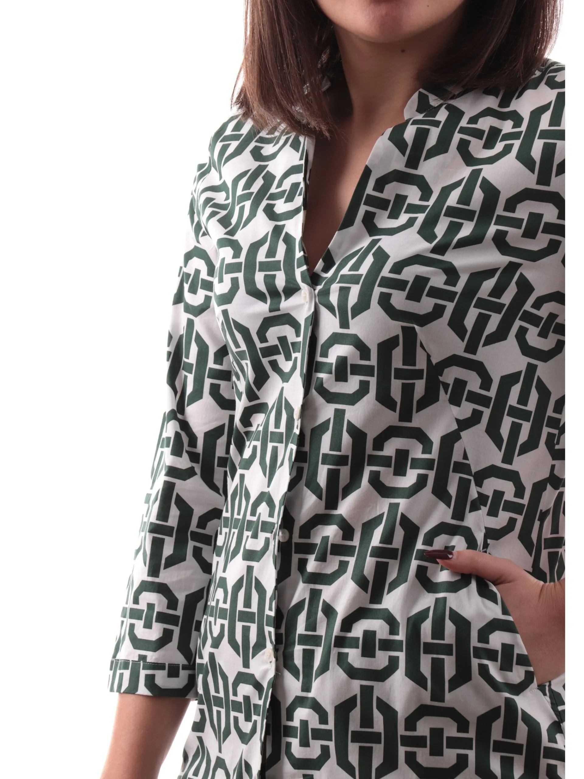 EMME MARELLA Vestiti*Vestito bianco e verde da donna GAZZA 001