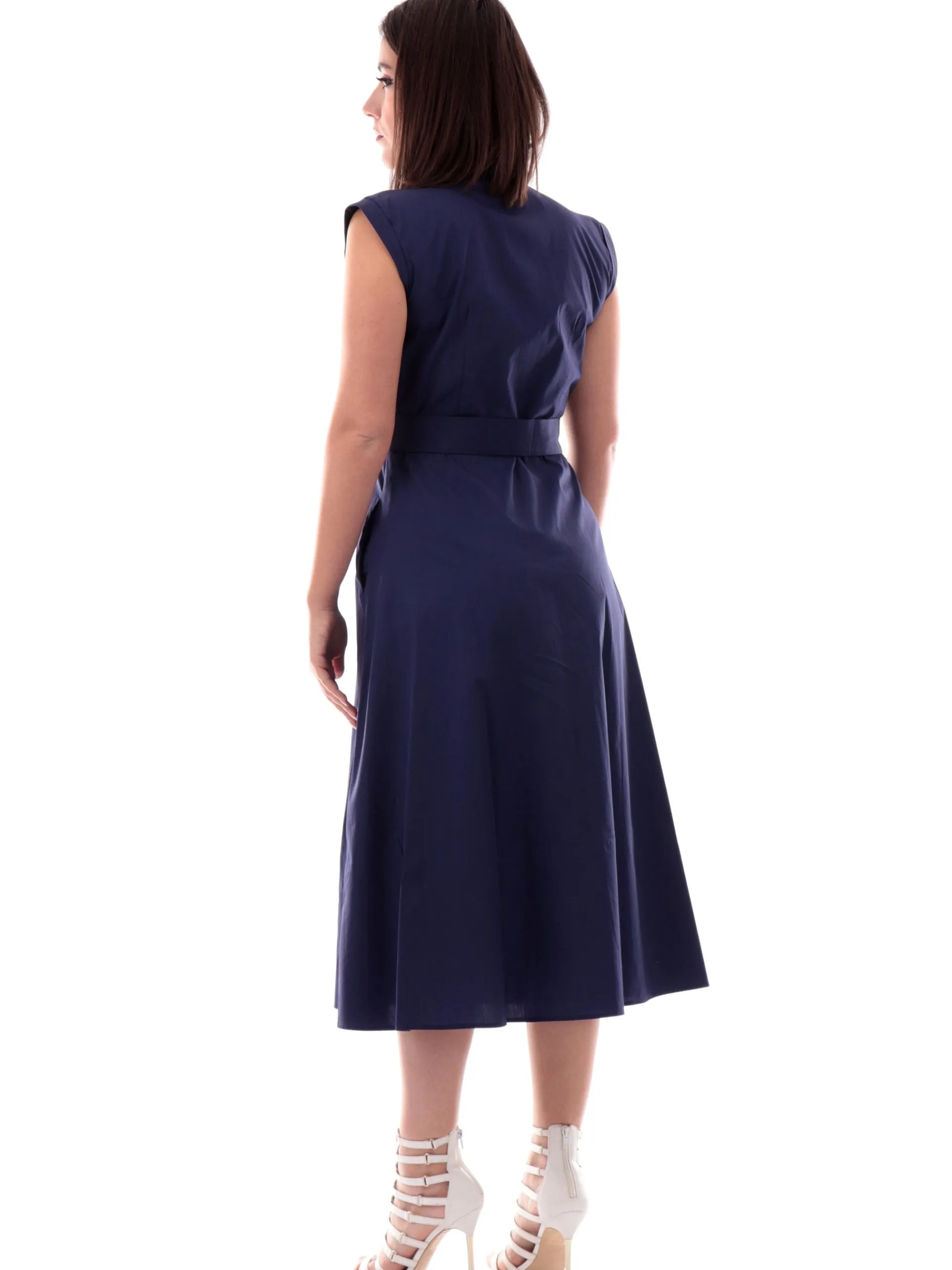 EMME MARELLA Vestiti*Vestito Blu da donna a camicia Inning con cintura INNING 022