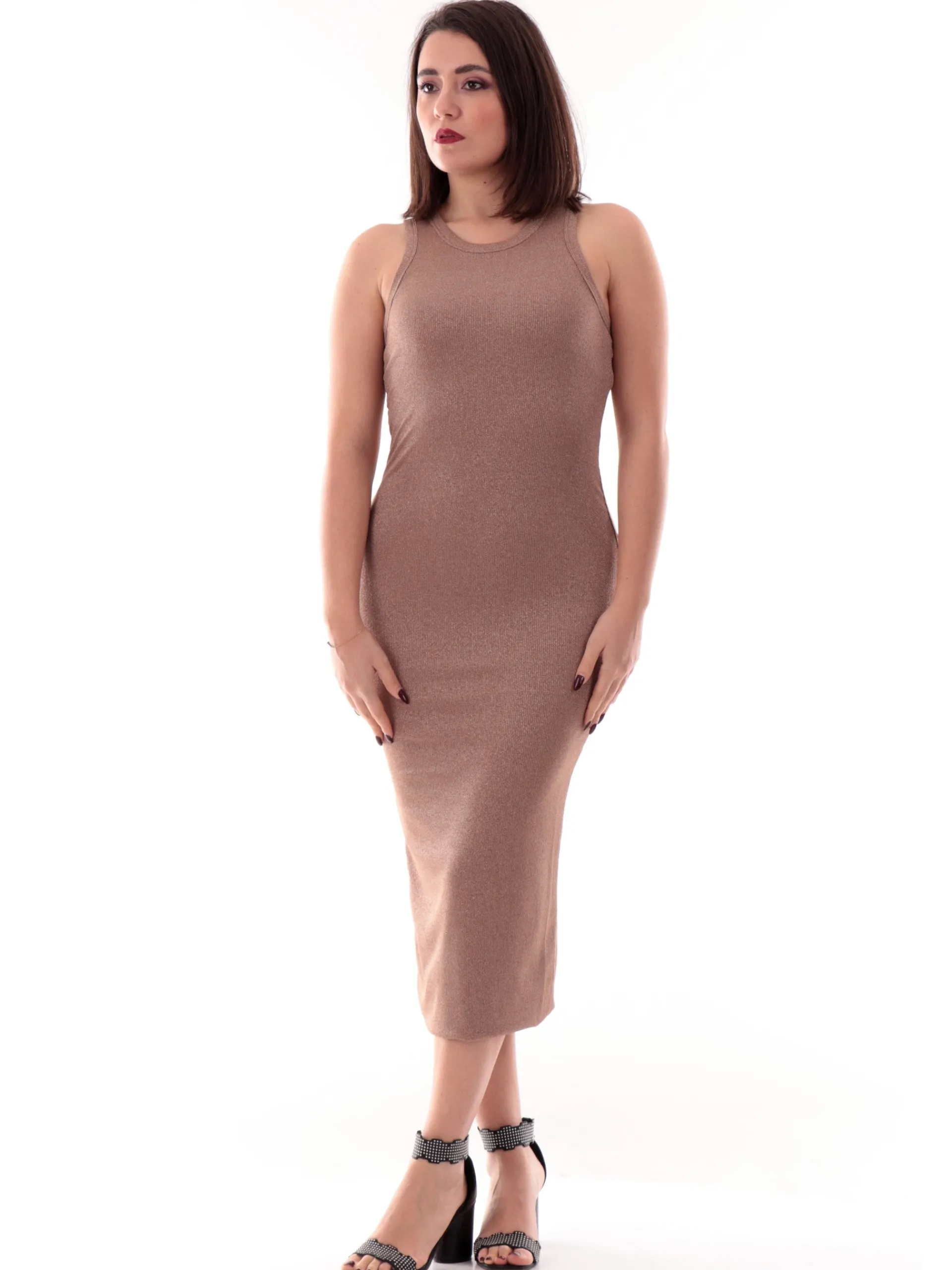 EMME MARELLA Vestiti*Vestito lurex bronzo da donna glitter TORSO