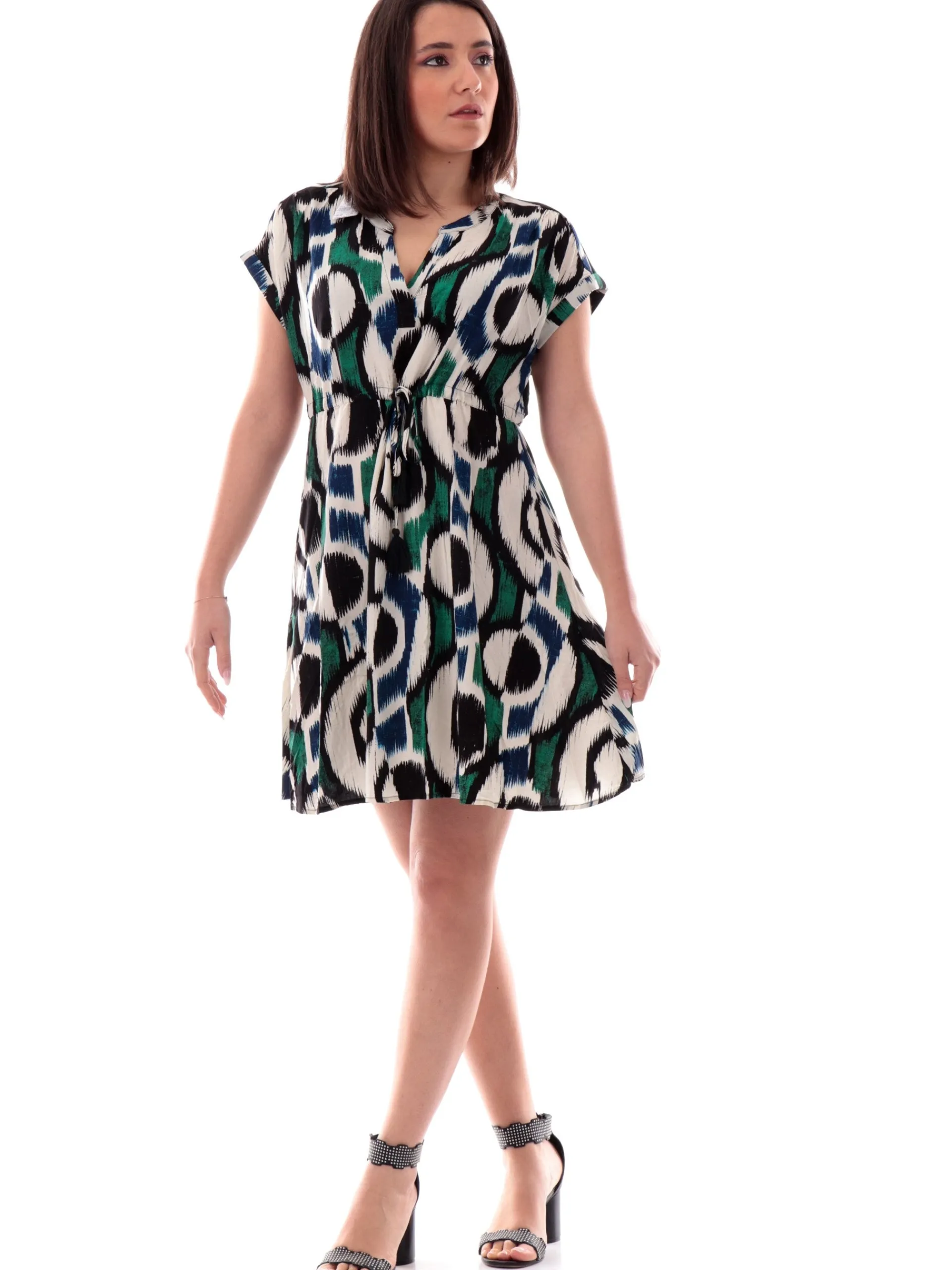 MOLLYBRACKEN Vestiti*Vestito fantasia foulard Molly Bracken multicolor da donna vestibilità morbida N290DP
