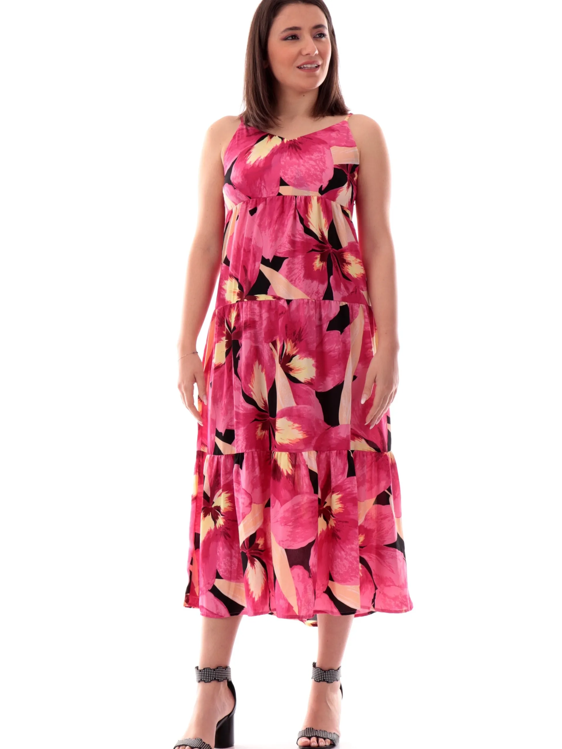 ONLY Vestiti*Vestito floreale rosa da donna svasato 15256834