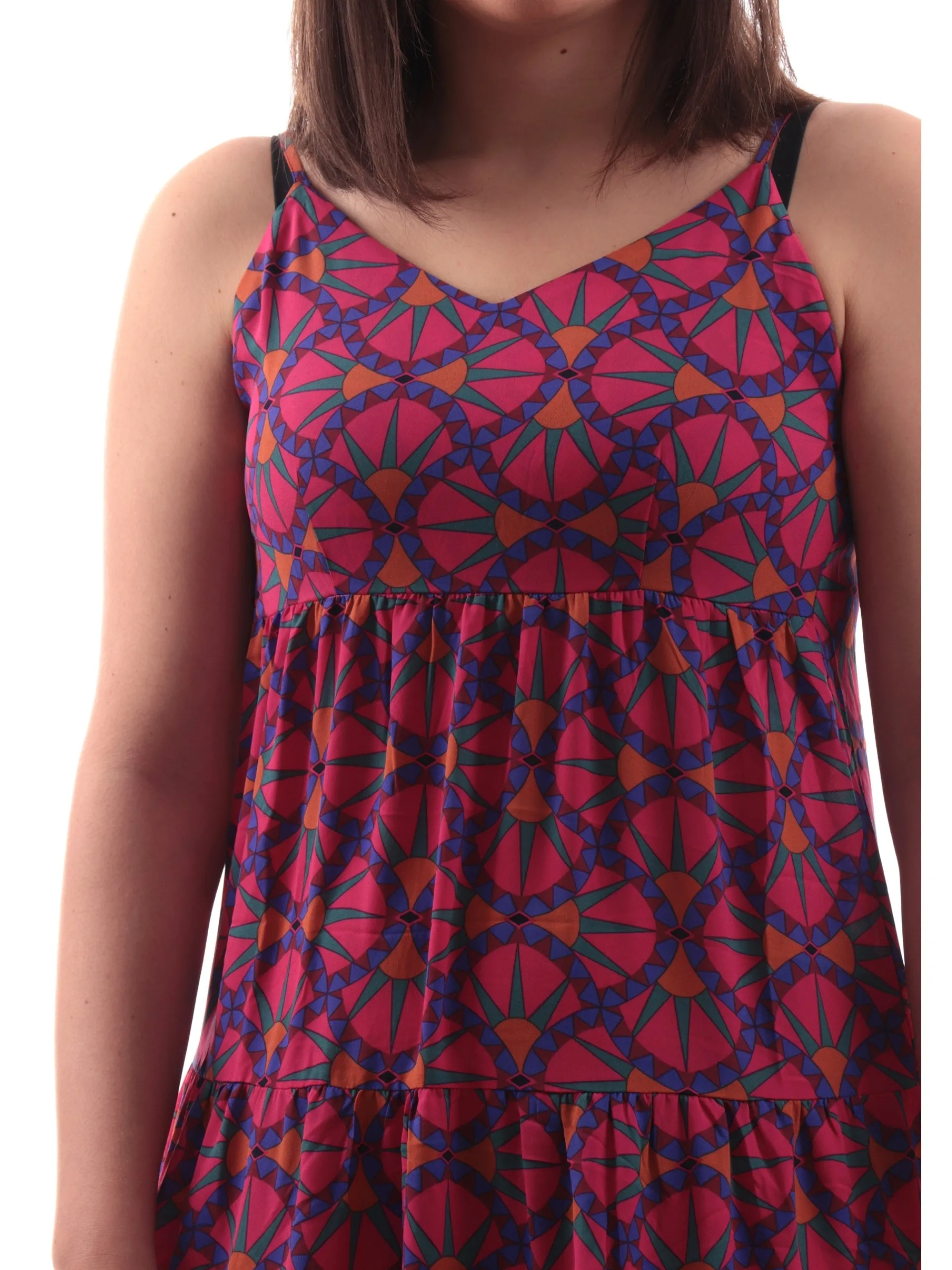 ONLY Vestiti*Vestito foulard fucsia da donna svasato 15256834
