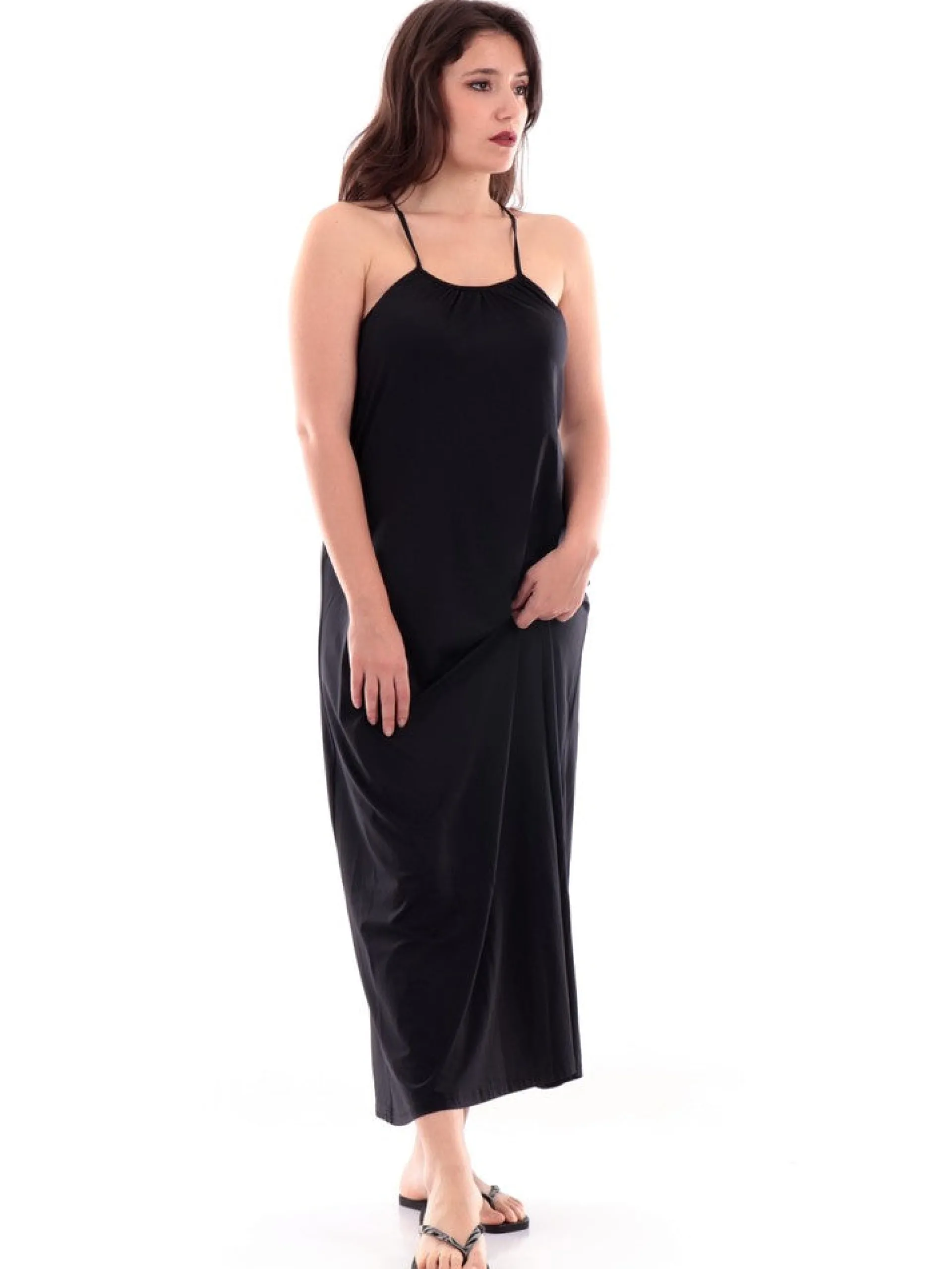 4GIVENESS Vestiti*Vestito nero da donna lungo FGCW3045