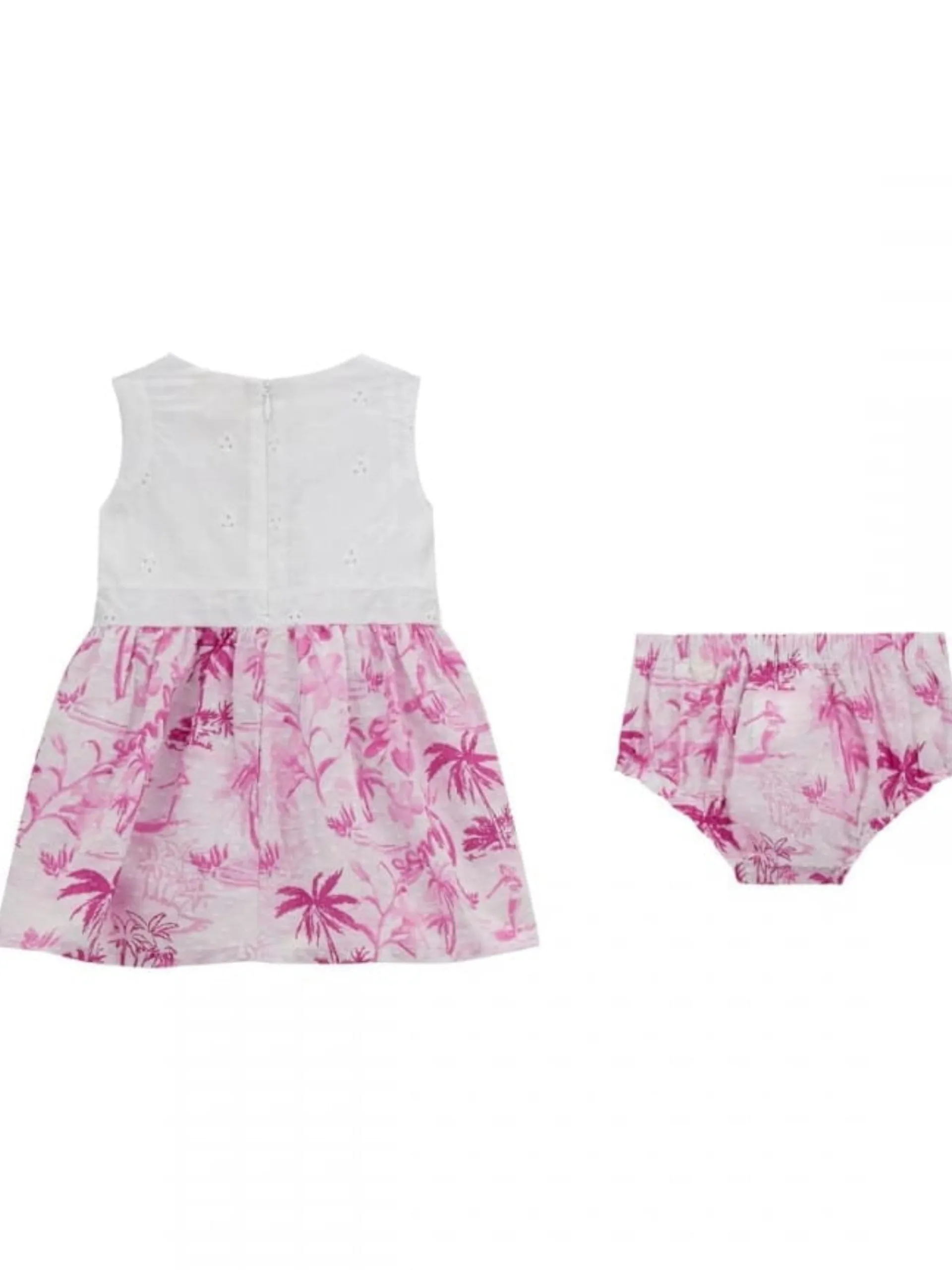 GUESS Vestiti*Vestito bianco e rosa da neonata stampa floreale con mutande slip A5GK10WH710