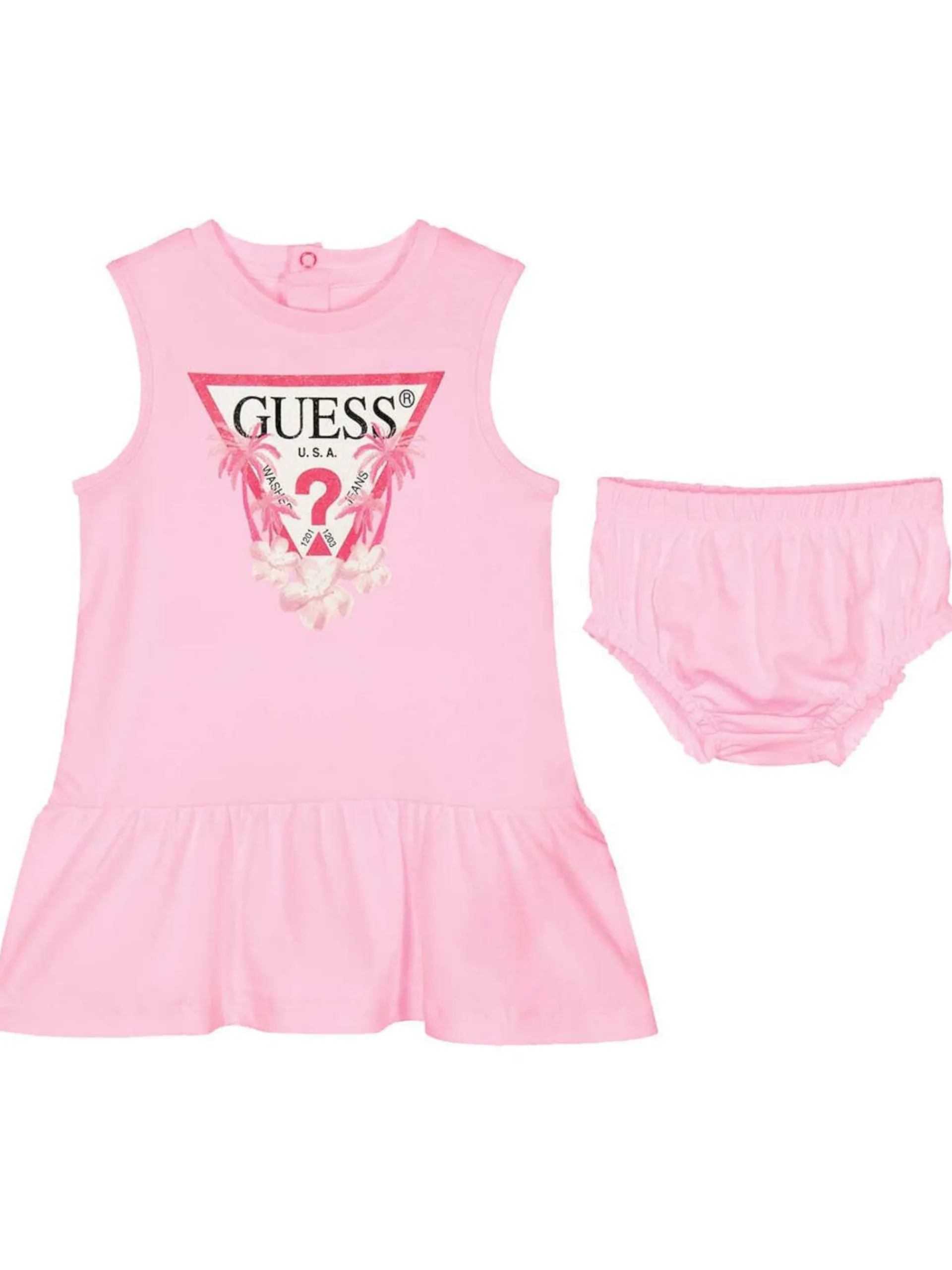 GUESS Vestiti*Vestito rosa da bambina con mutande slip A4GK18KA6W4