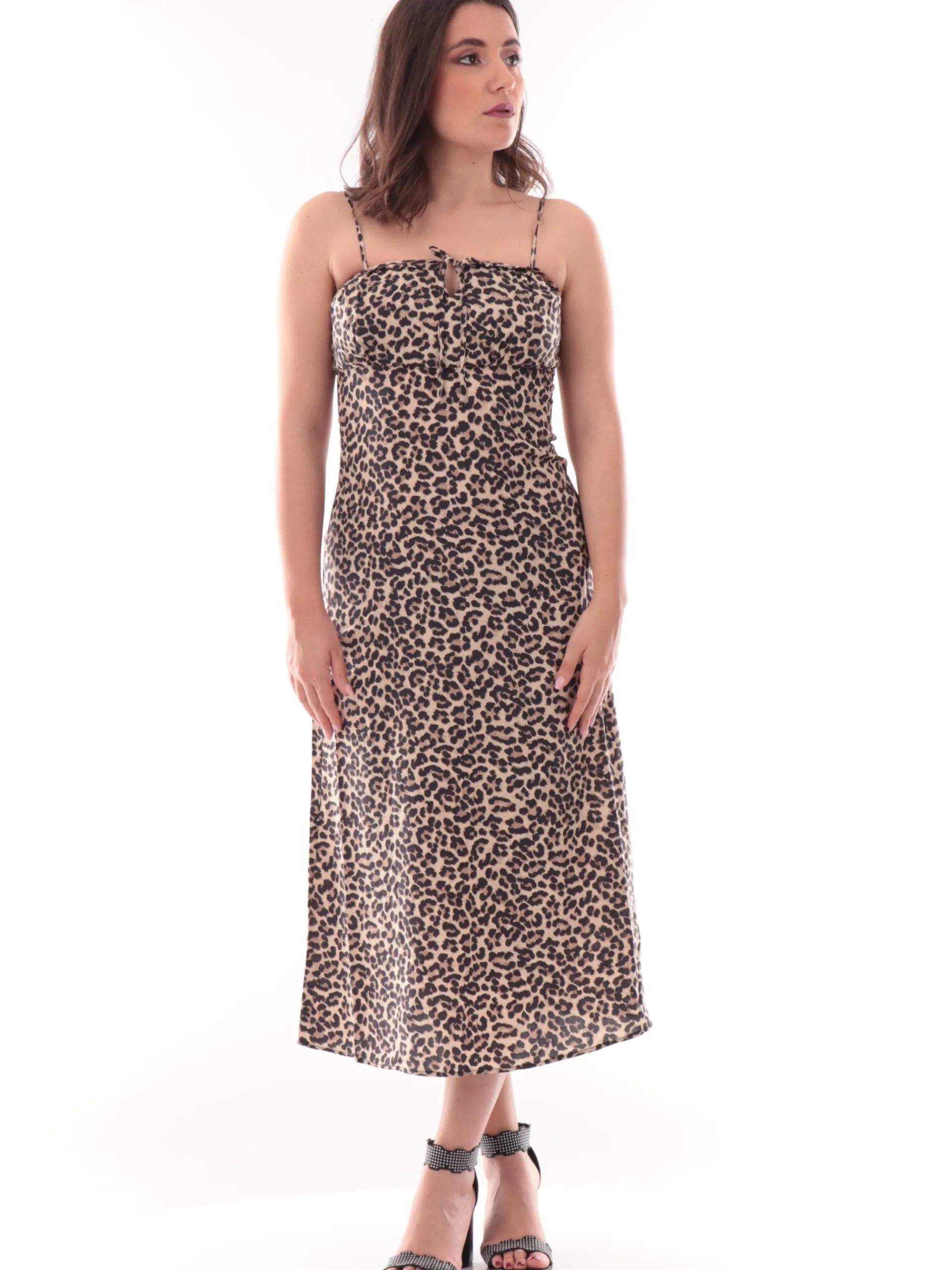 ONLY Vestiti*Vestito leopardato spalle scoperte da donna vestibilità morbida 15322844
