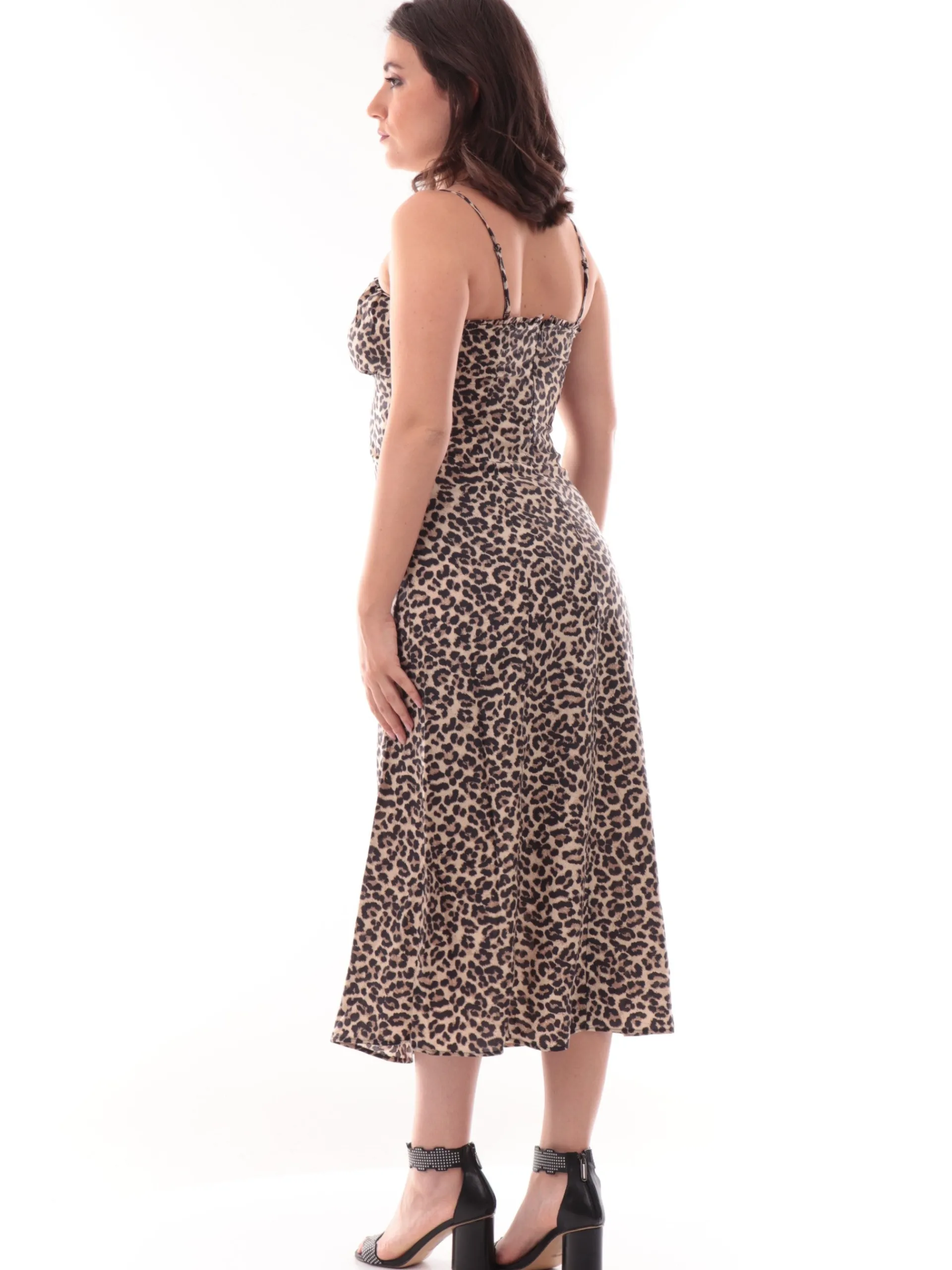 ONLY Vestiti*Vestito leopardato spalle scoperte da donna vestibilità morbida 15322844