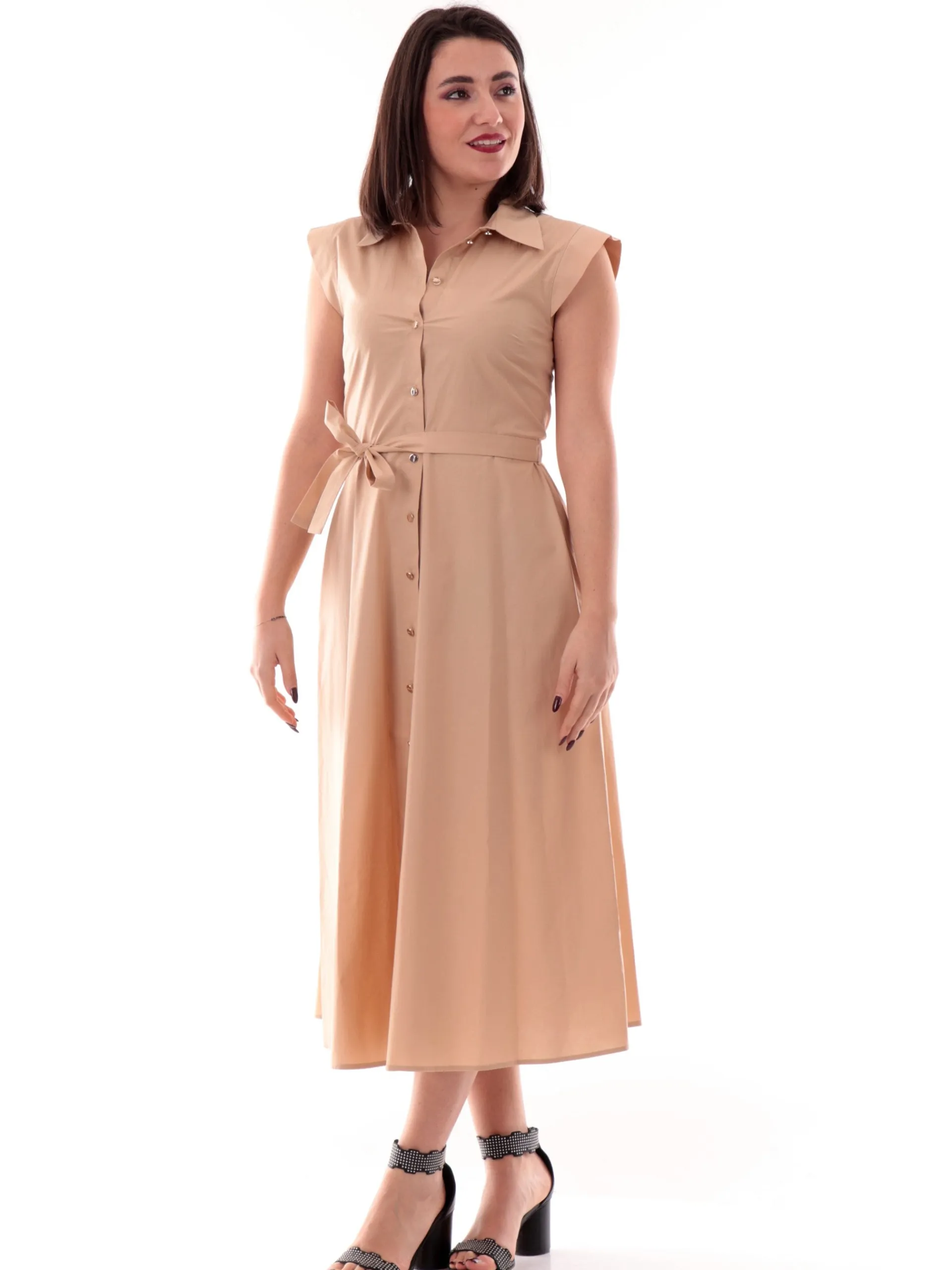LIU JO MILANO Vestiti*Vestito Liu Jo beige da donna a camicia chemisier WA5357T4853 6092