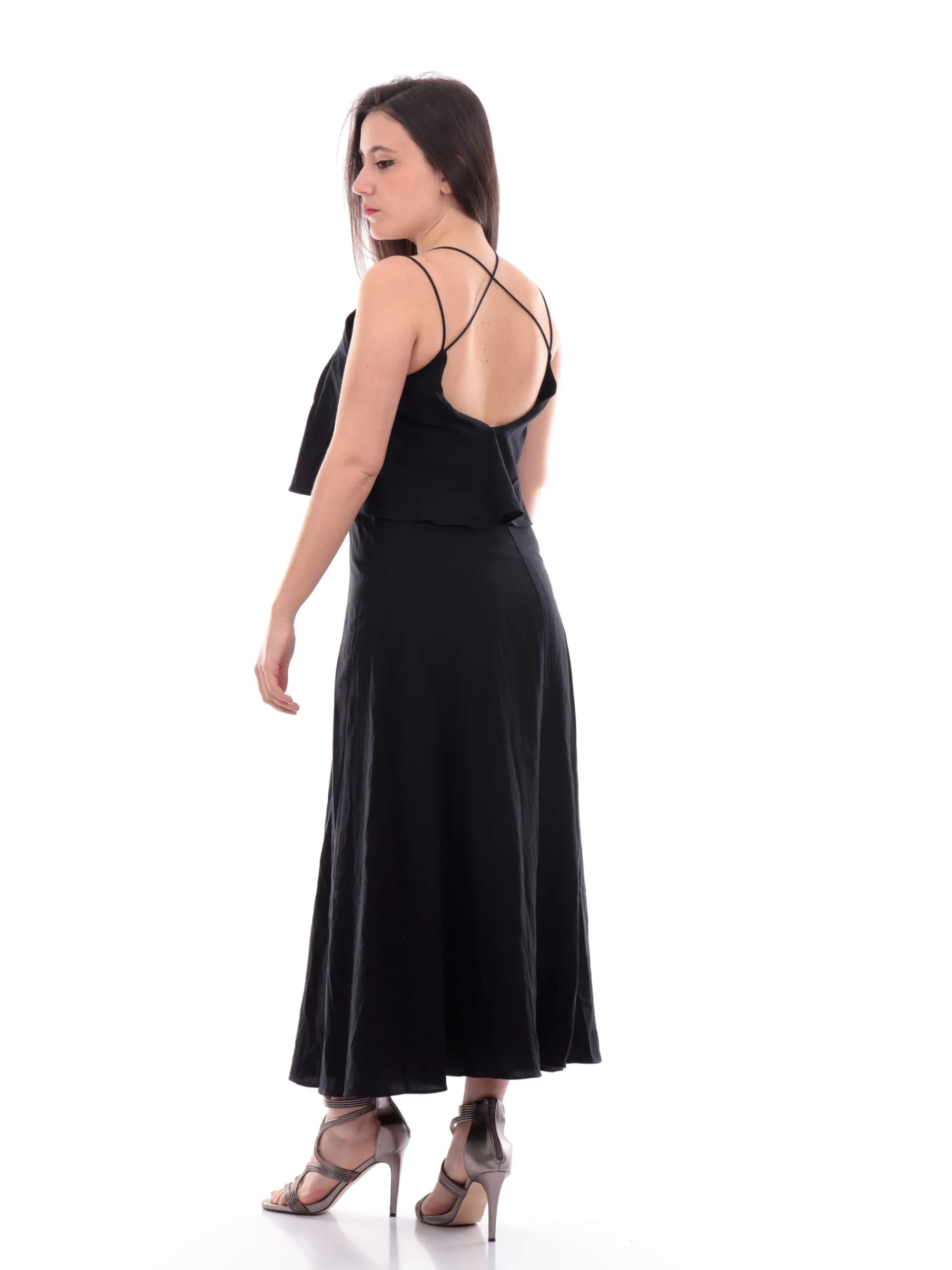 MOLLYBRACKEN Vestiti*Vestito Molly Bracken Nero Lungo da Donna P1634DAP