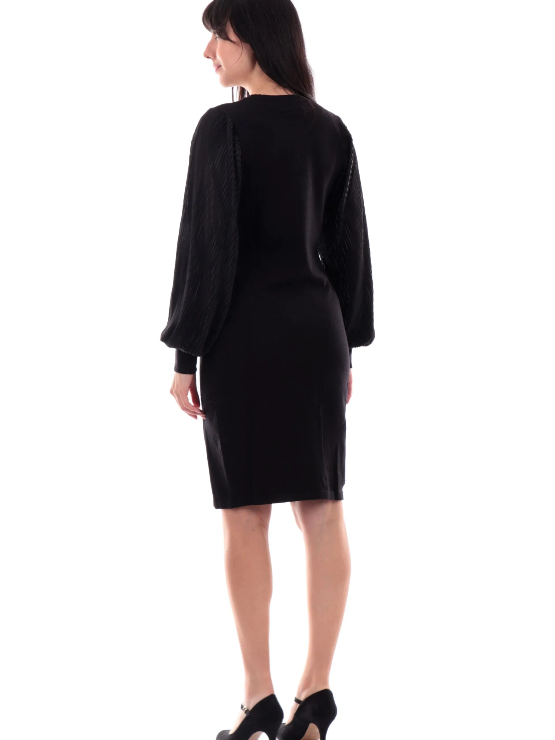 MOLLYBRACKEN Vestiti*Vestito Molly bracken nero da donna con maniche lunghe plissettate LA1641CH