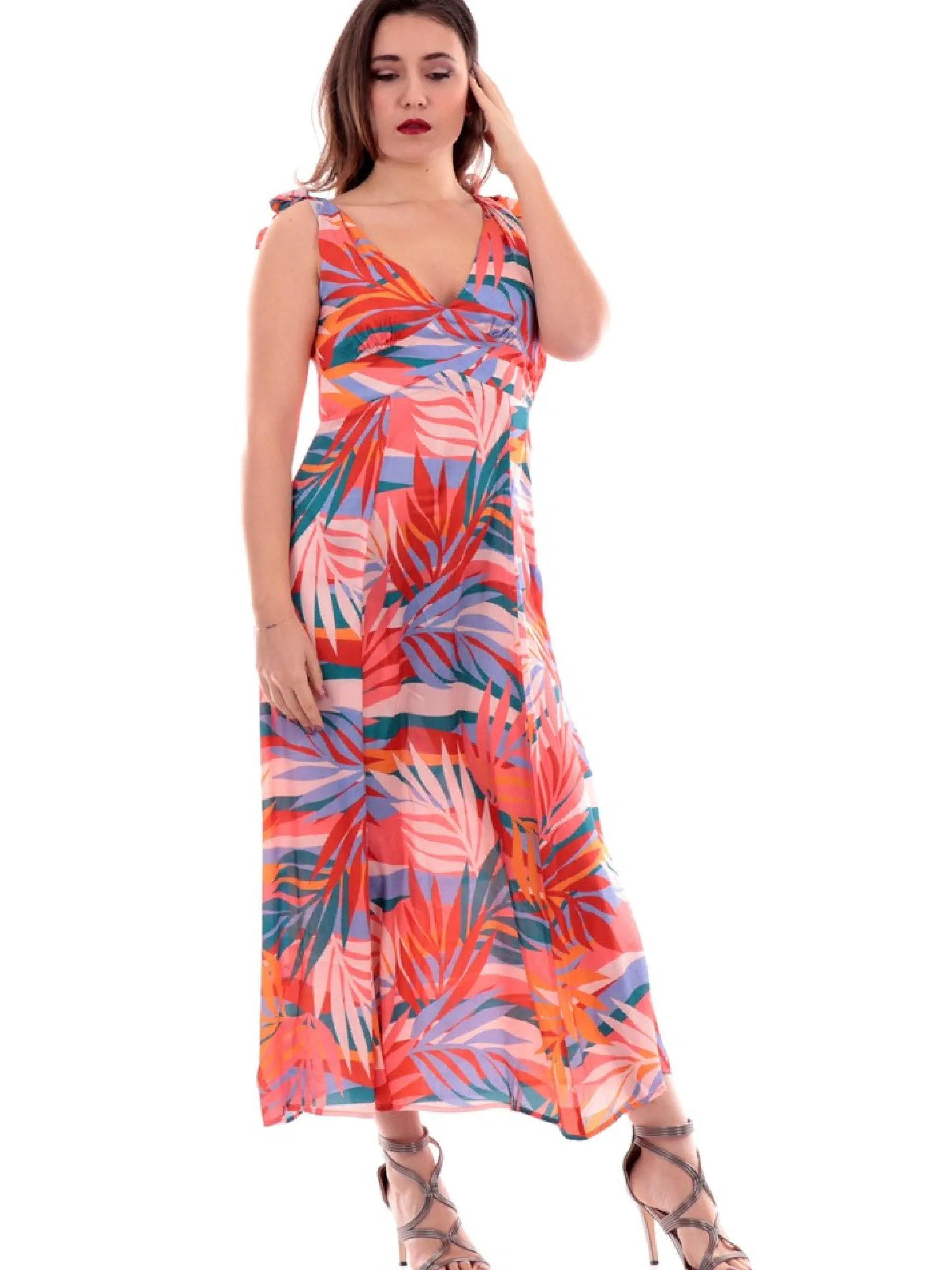 MOLLYBRACKEN Vestiti*Vestito Molly Bracken rosa da donna fantasia floreale R1710CE