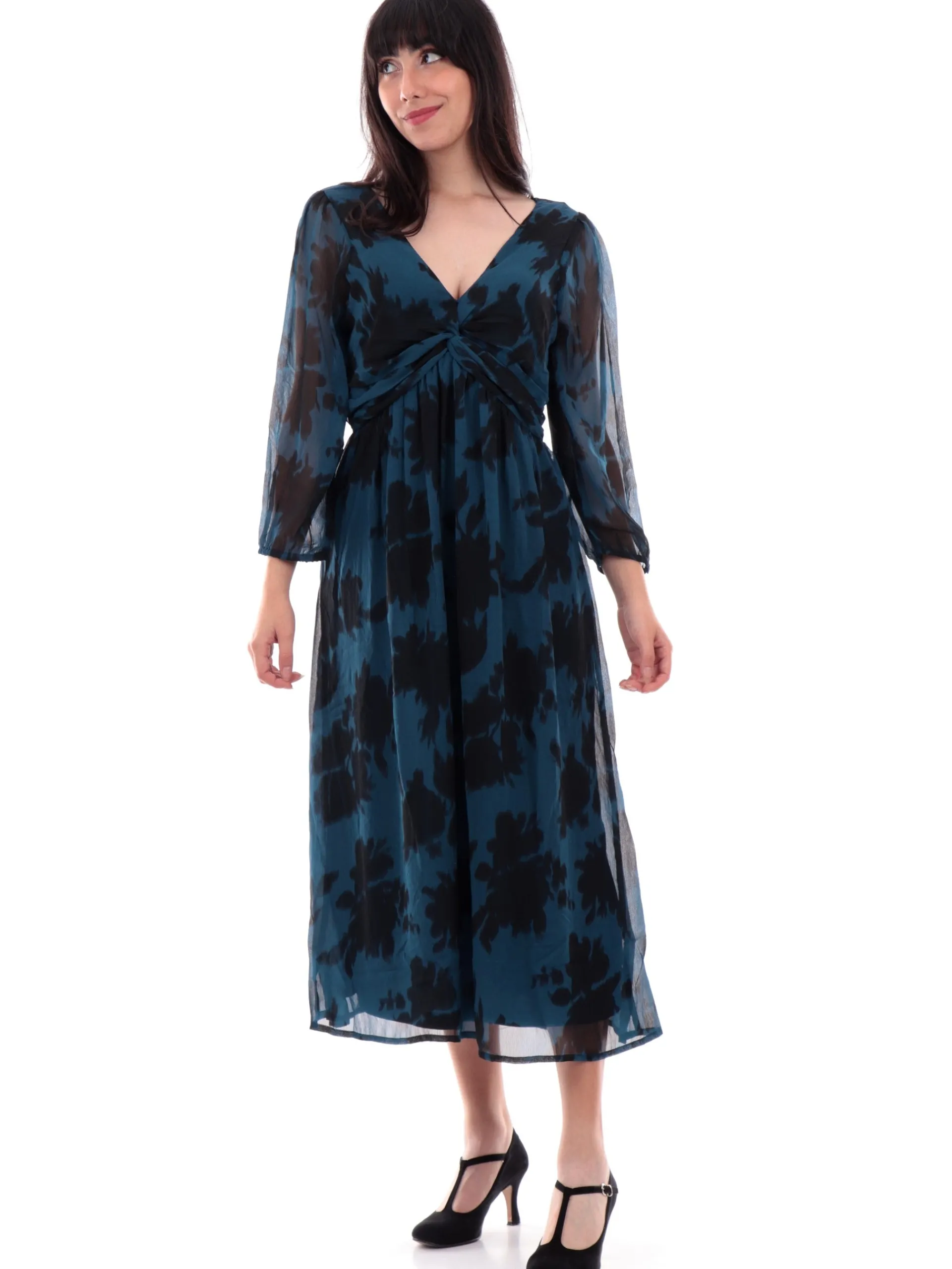 TIFFOSI Vestiti*Vestito scollo a V blu da donna svasato Paz 1 10057354