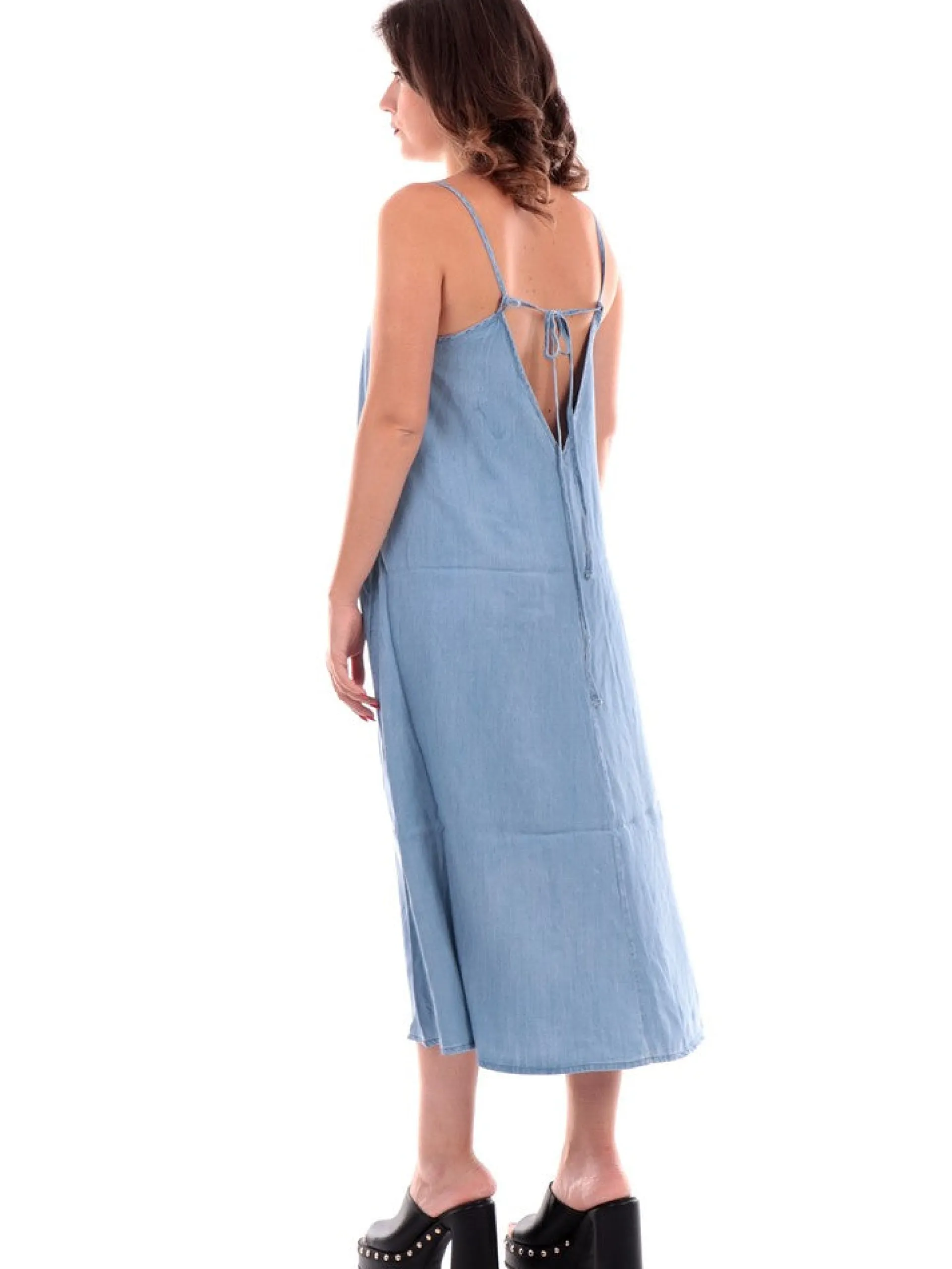 ONLY Vestiti*Vestito spalle scoperte blu jeans da donna 15292391