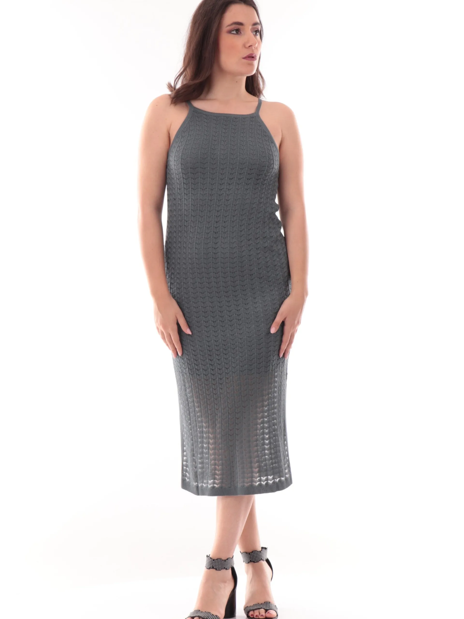 TIFFOSI Vestiti*Vestito spalle scoperte verde da donna ricami traforati MENIPPE 1 10059016